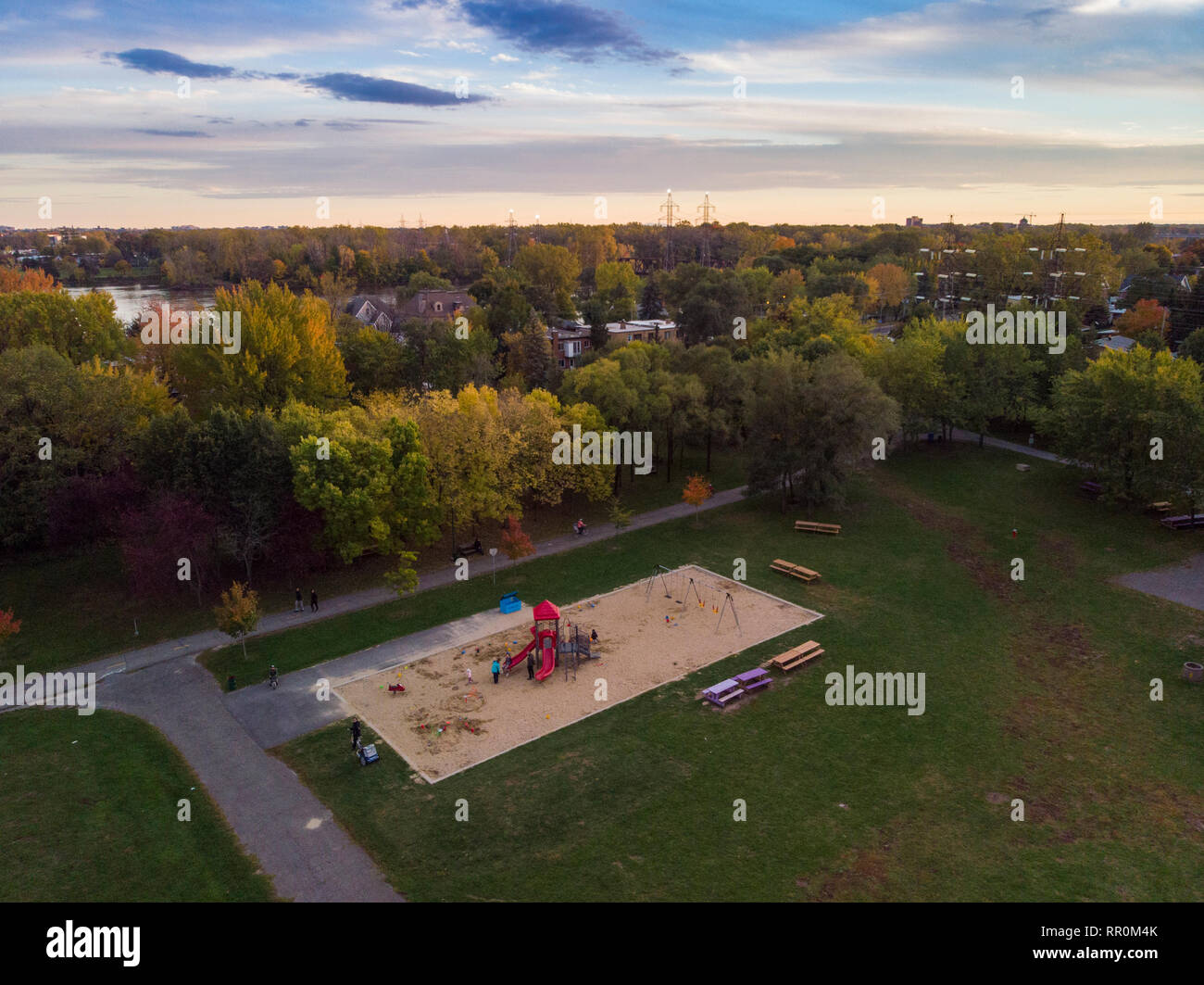 Vista aerea, parco giochi in Quebec, Canada Foto Stock
