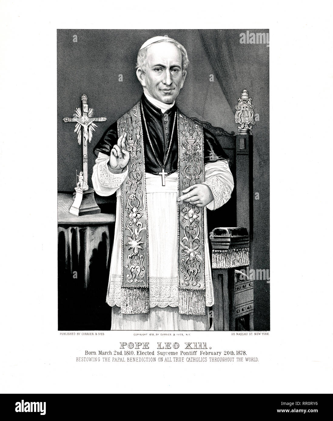 Il Papa Leone XIII nato il 2 marzo 1810. eletto Sommo Pontefice Febbraio 20th, 1878 Foto Stock