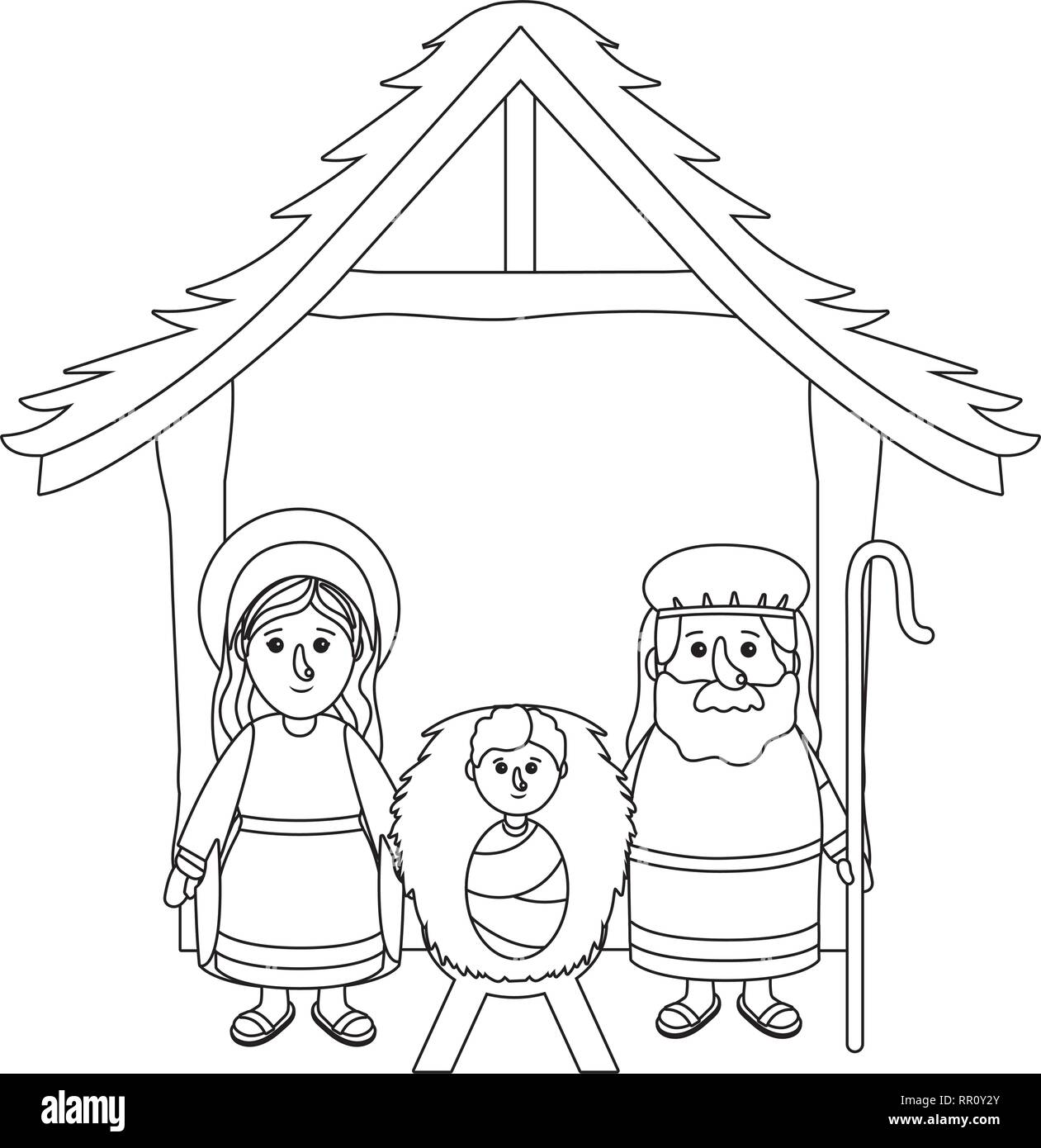 Presepe cartoon Illustrazione Vettoriale