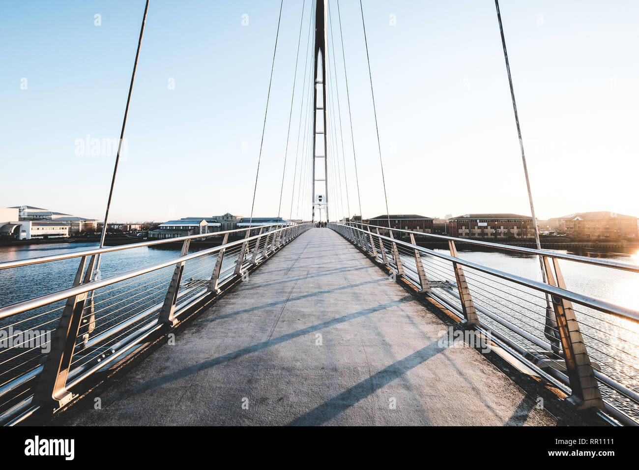 Infinito ponte in Stockton-on-Tees, Inghilterra Foto Stock