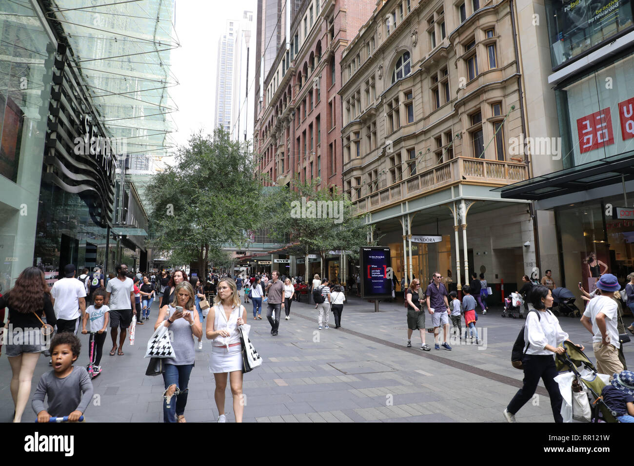 Pitt Street Mall, Sydney Foto Stock