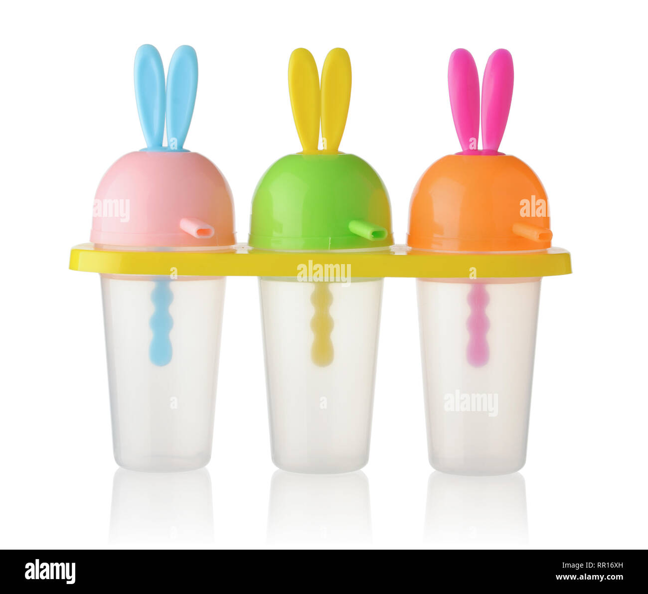 Forme di plastica per gelato isolati su whitebackground Foto Stock