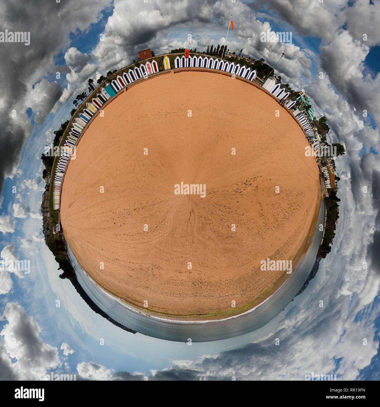 Panoramica a 360 gradi di immagine Goodrington nel Devon. Foto Stock