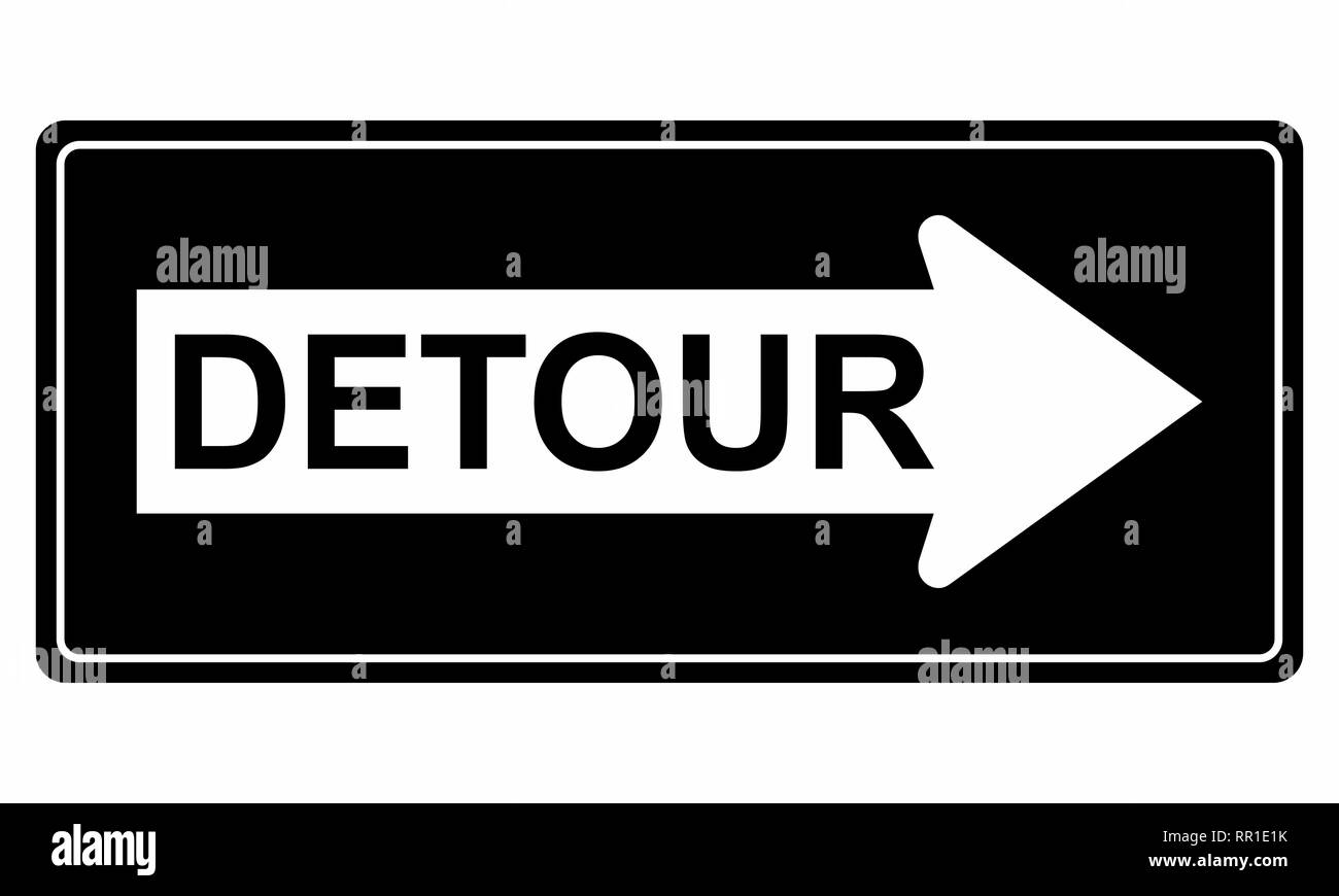 Illustrazione di un cartello stradale che indica una deviazione Illustrazione Vettoriale
