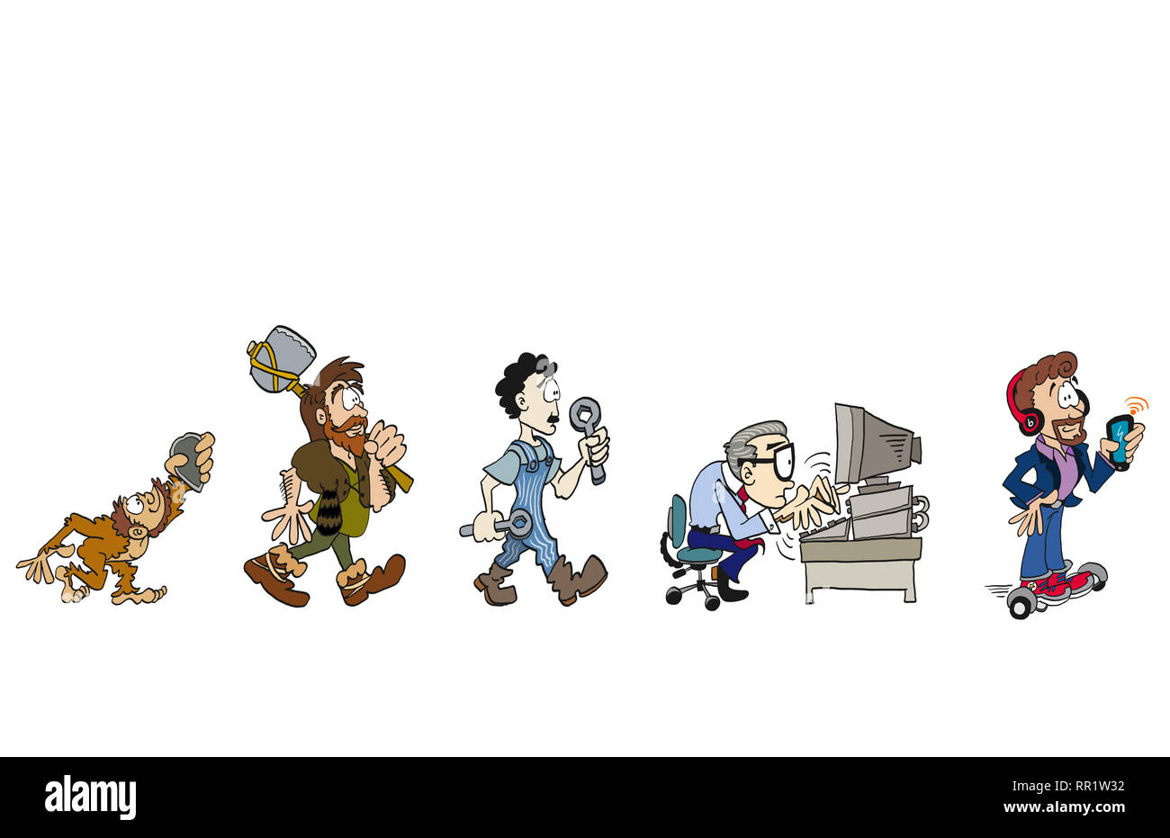 Evoluzione della storia del lavoro Foto Stock