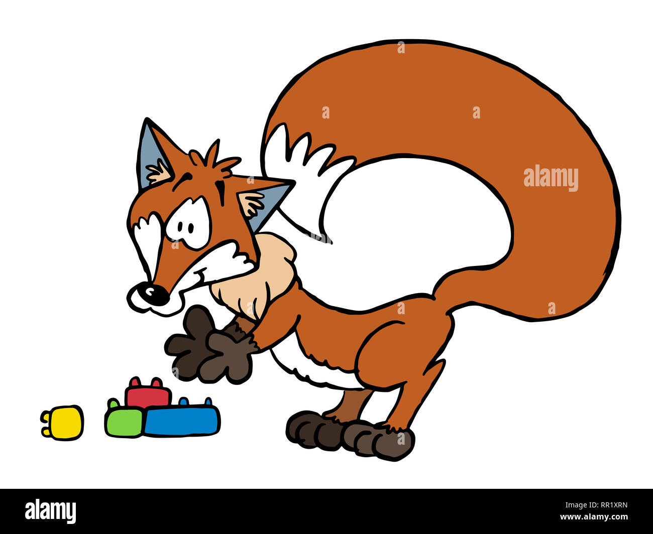 Fow giocando con blocchi di costruzione Foto Stock