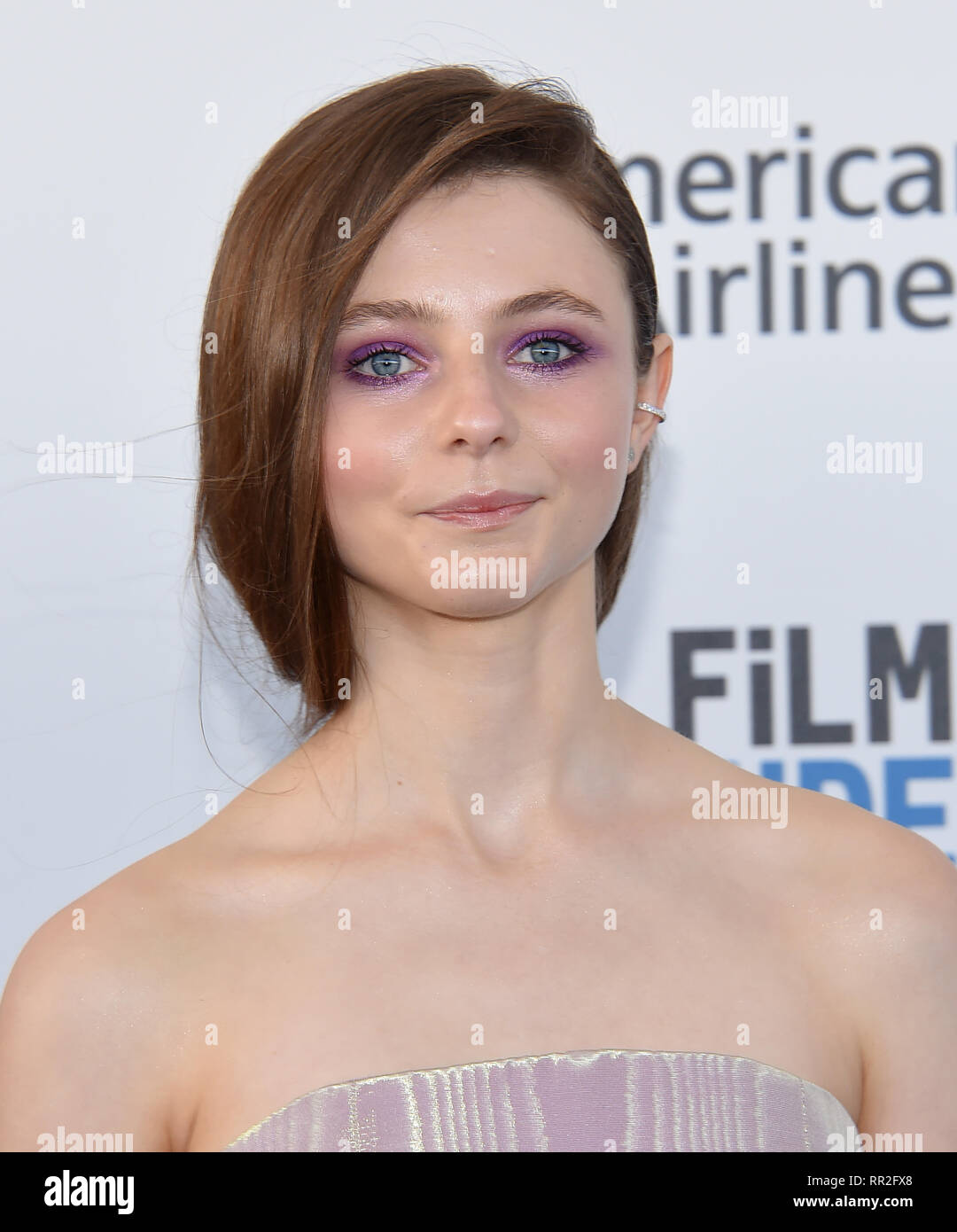 Santa Monica, California, Stati Uniti d'America. Il 23 febbraio, 2019. Thomasin McKenzie arriva per il film 2019 Lo Spirito indipendente Awards per la spiaggia di Santa Monica. Credito: Lisa O'Connor/ZUMA filo/Alamy Live News Foto Stock