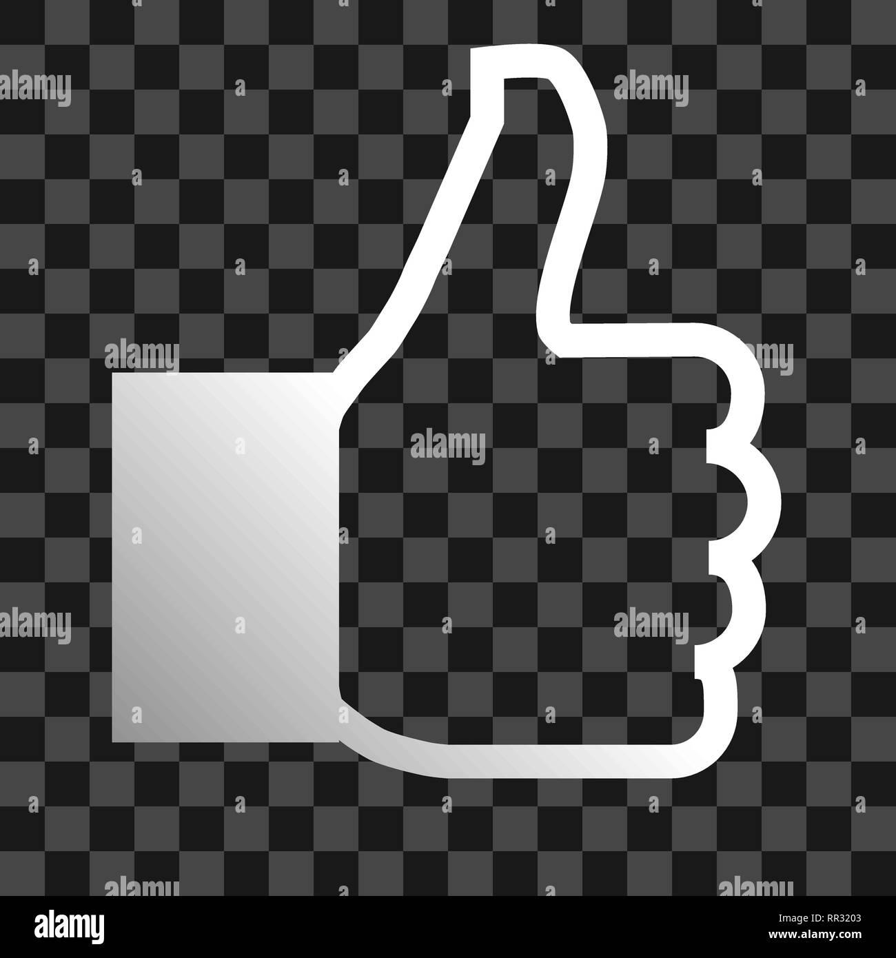 Come simbolo icona - bianco profilo gradiente, isolato - illustrazione vettoriale Illustrazione Vettoriale