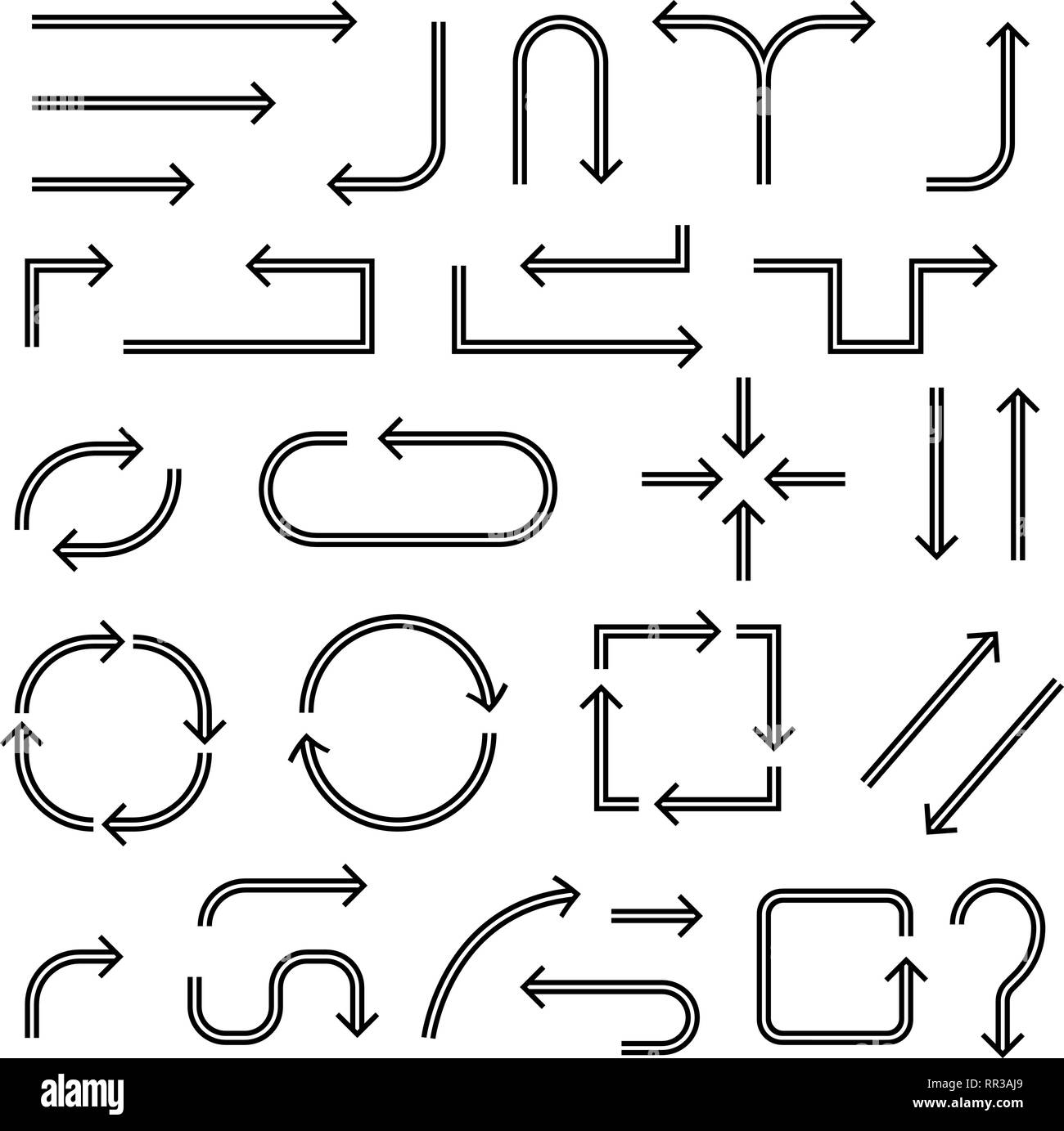 Frecce. Le linee doppie Illustrazione Vettoriale