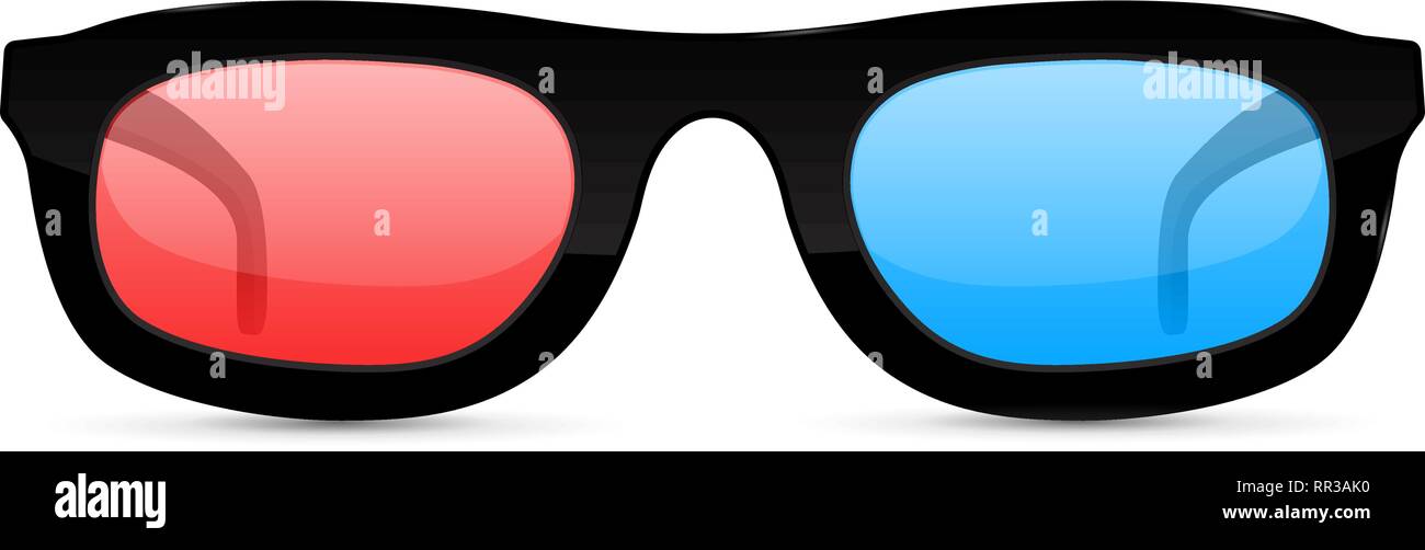 3d movie bicchieri. Gli occhiali colorati per il cinema Illustrazione Vettoriale