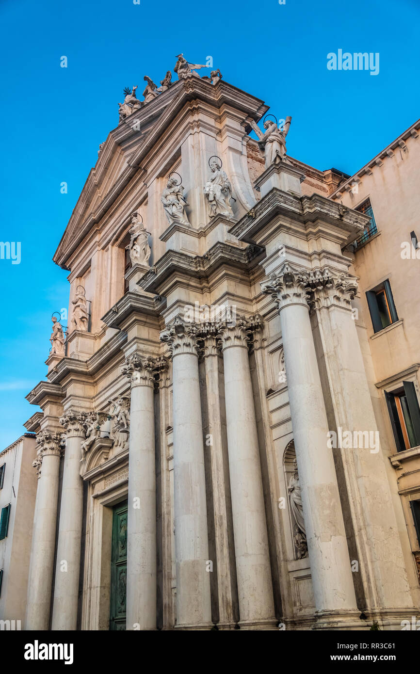 La chiesa di Santa Maria Assunta, noto come ho Gesuit, Venezia, capitale della regione del Veneto, un sito Patrimonio Mondiale dell'UNESCO, nordest d'Italia Foto Stock