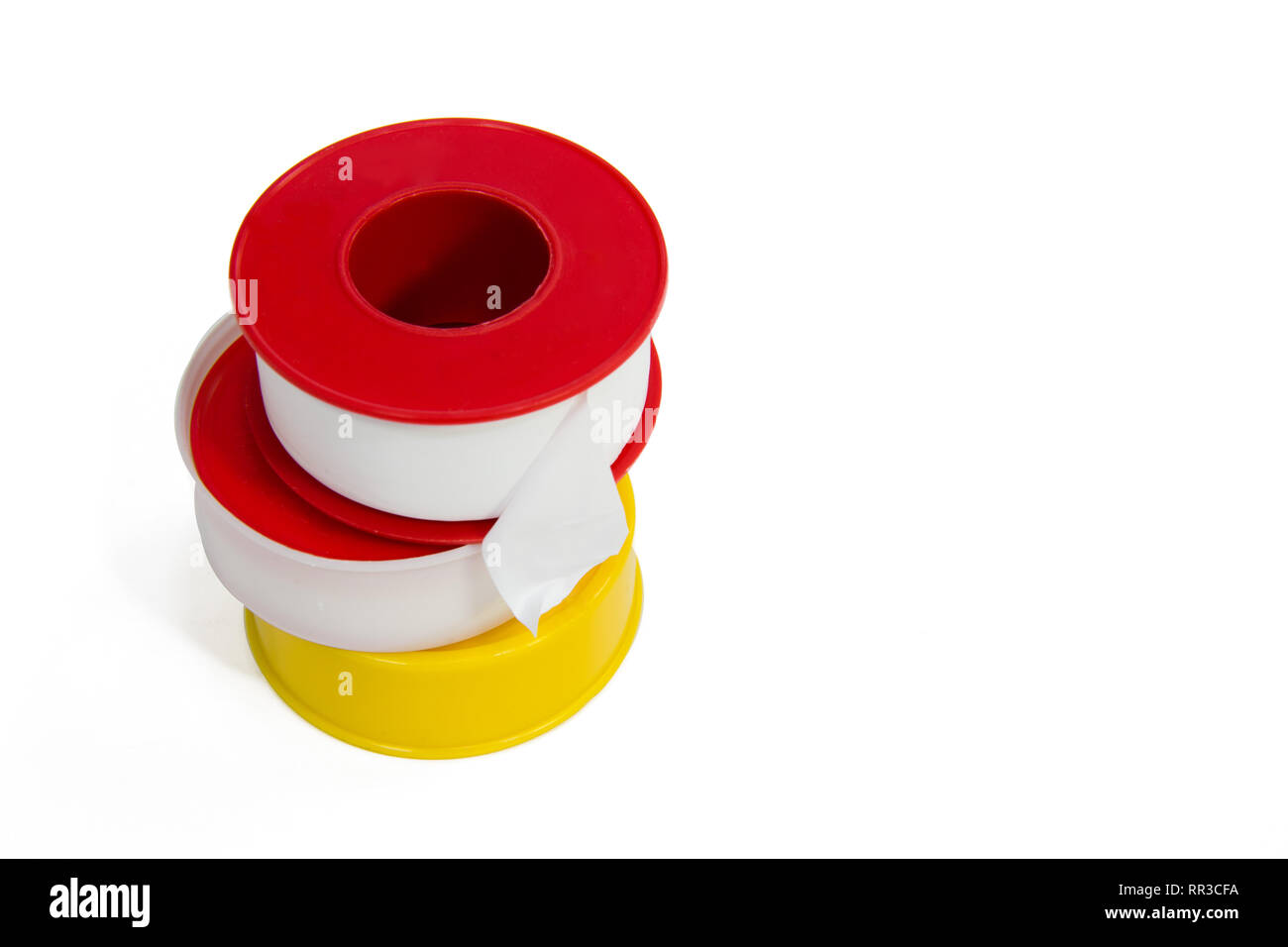 FUM nastro di colore bianco isolato su sfondo bianco. Foto Stock