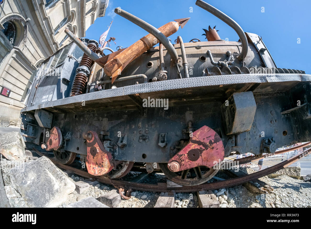 Sede steampunk, Oamaru, Otago, Isola del Sud, Nuova Zelanda Foto Stock