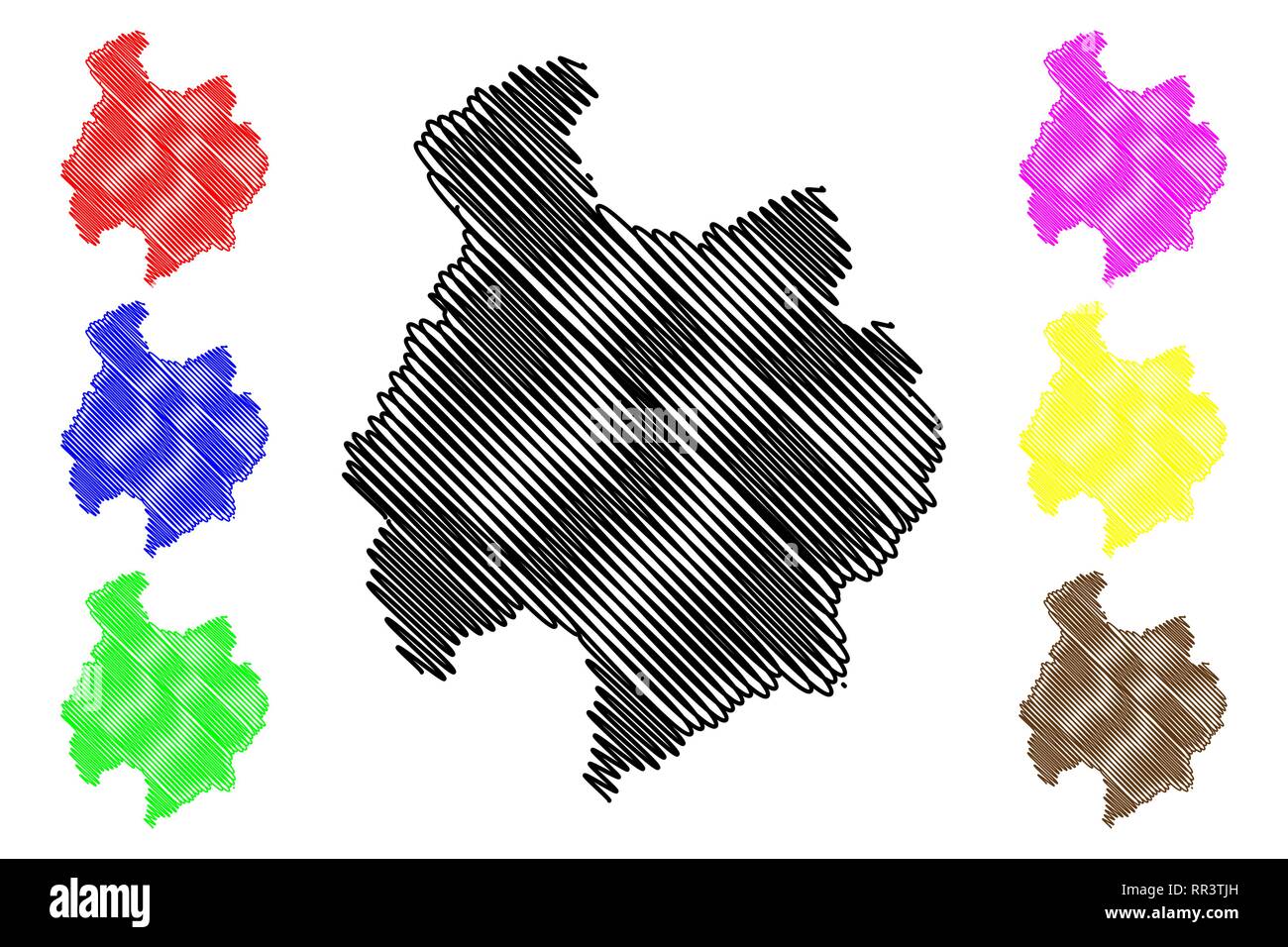 Bac Kan provincia (Repubblica socialista del Vietnam, suddivisioni del Vietnam) mappa illustrazione vettoriale, scribble schizzo Tinh Bac Kan mappa Illustrazione Vettoriale