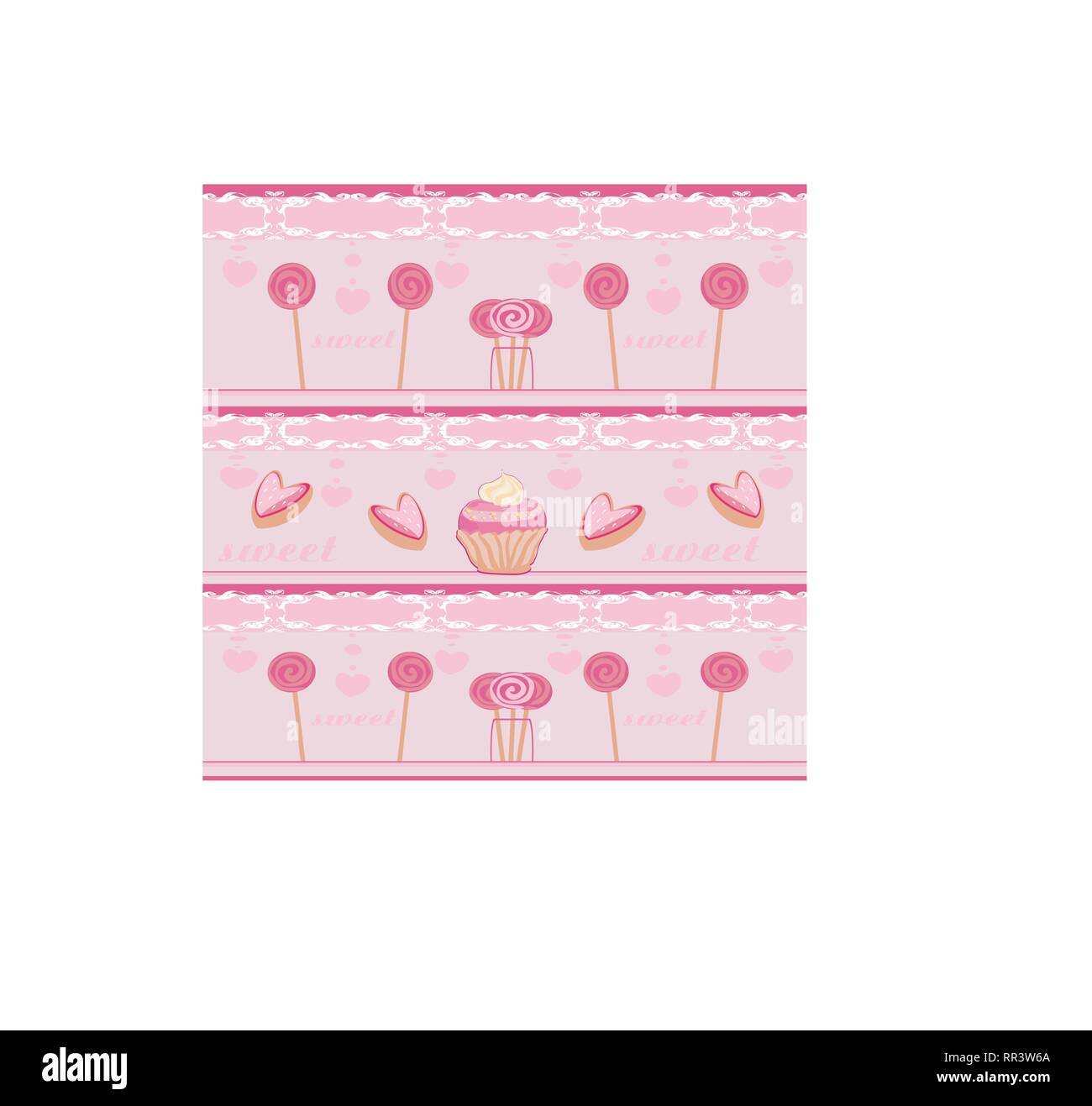 Rosa caramella seamless pattern Illustrazione Vettoriale