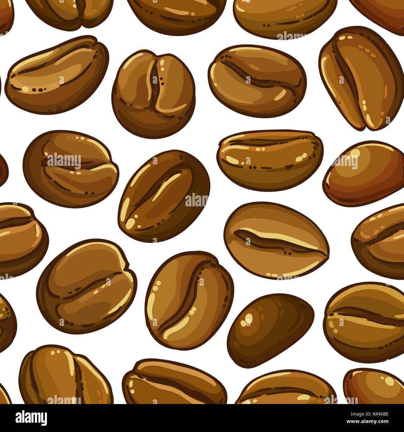 Vettore di caffè pattern su sfondo bianco Illustrazione Vettoriale
