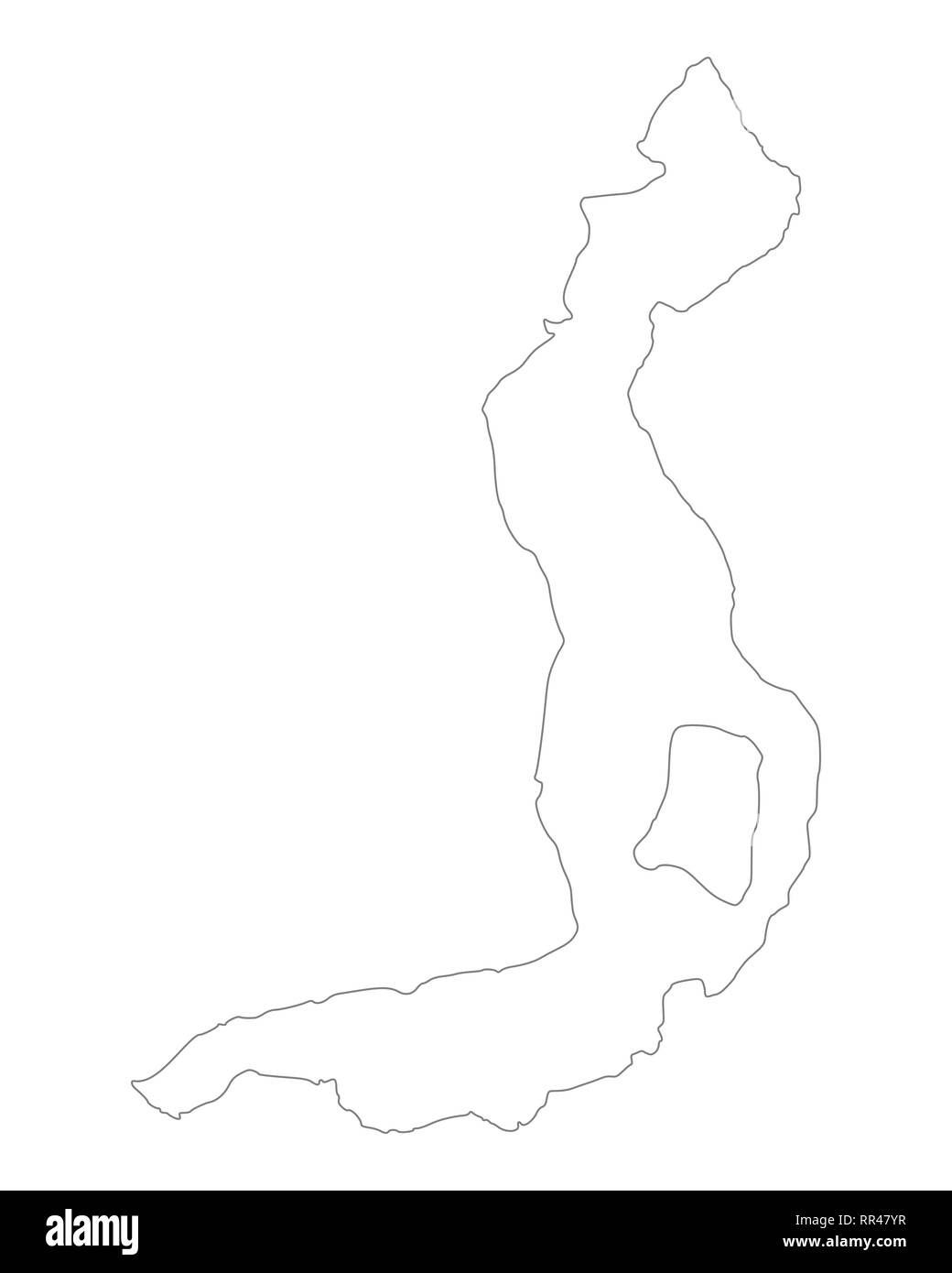 Mappa del lago d'Iseo Foto Stock