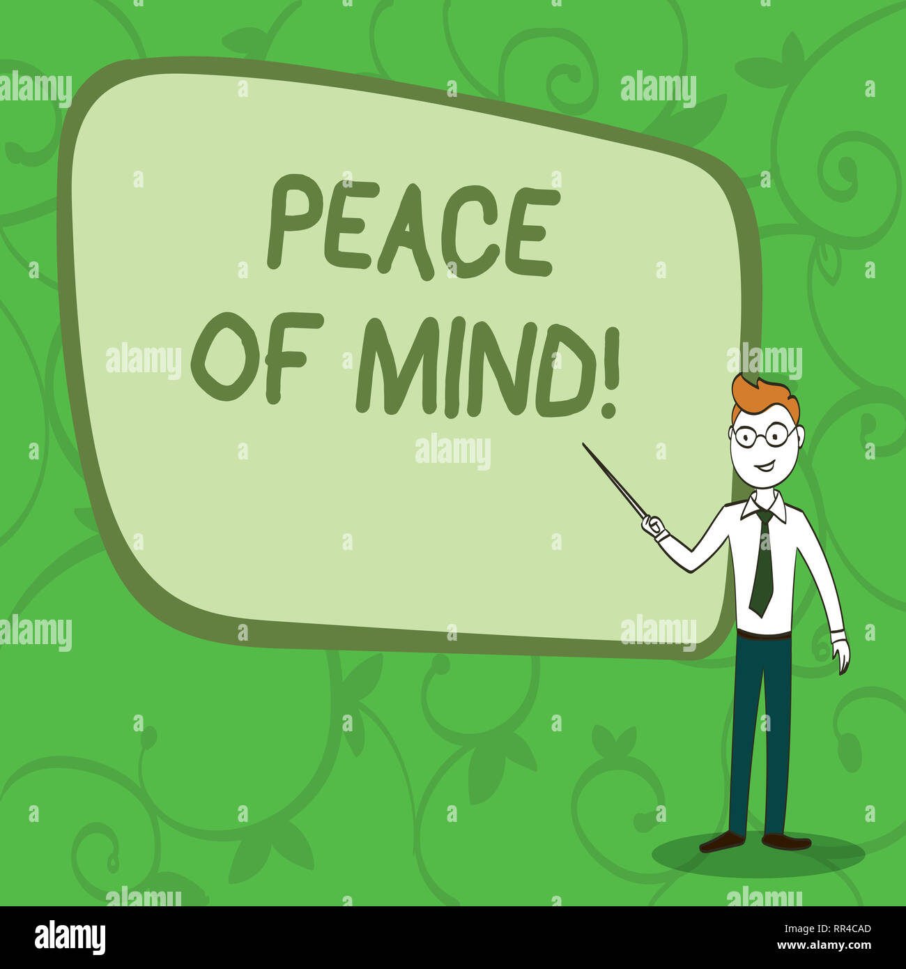 La scrittura della nota showingPeace della mente. Business photo mostrando di essere pacifici felice con le cose che avete fatto e realizzare Foto Stock