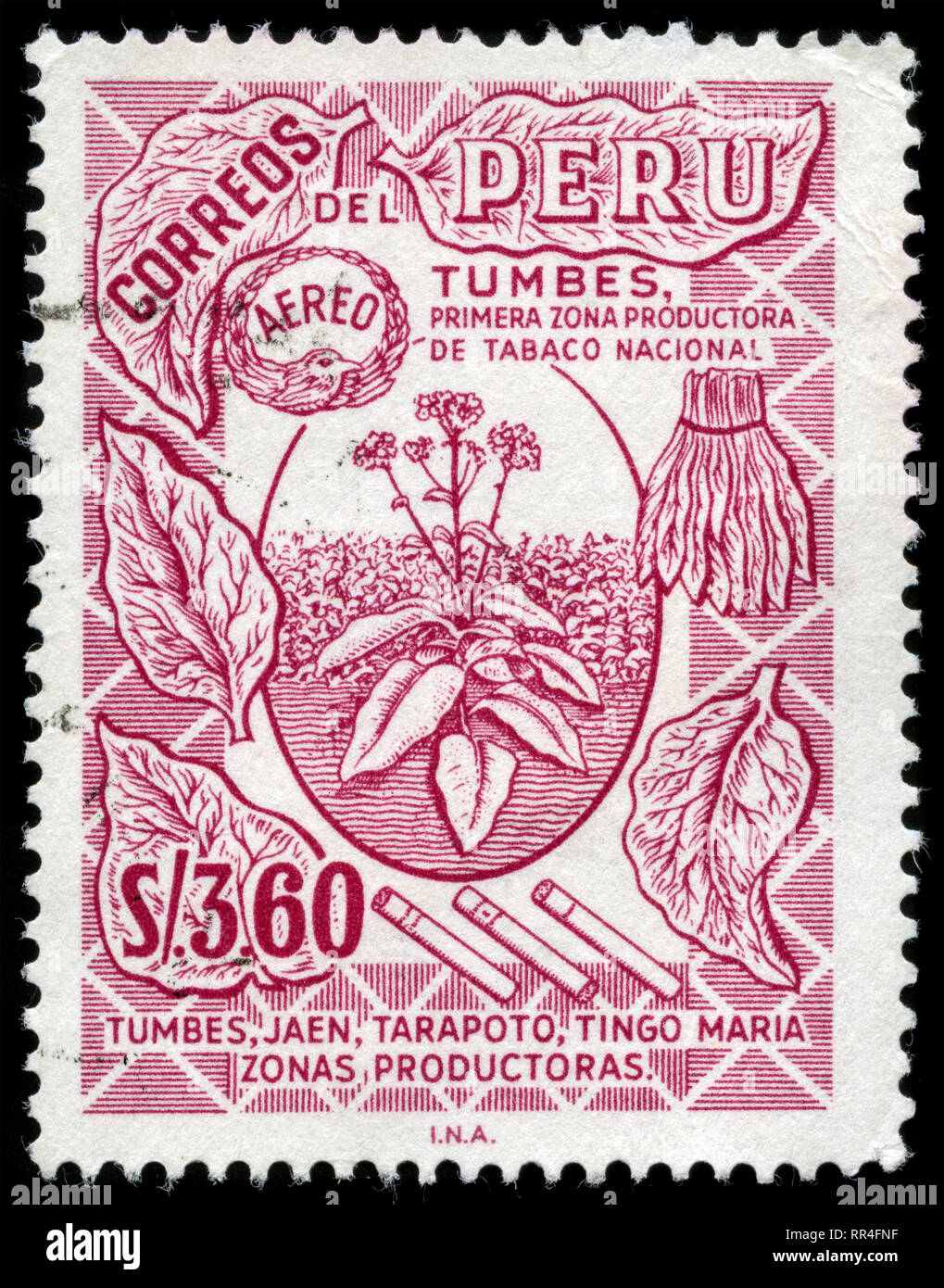 Francobollo dal Perù in aria i francobolli della Posta del 1966: Paese motivazioni serie Foto Stock
