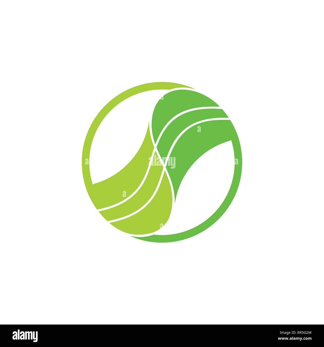 Legato geometrica verde foglia vettore logo Illustrazione Vettoriale