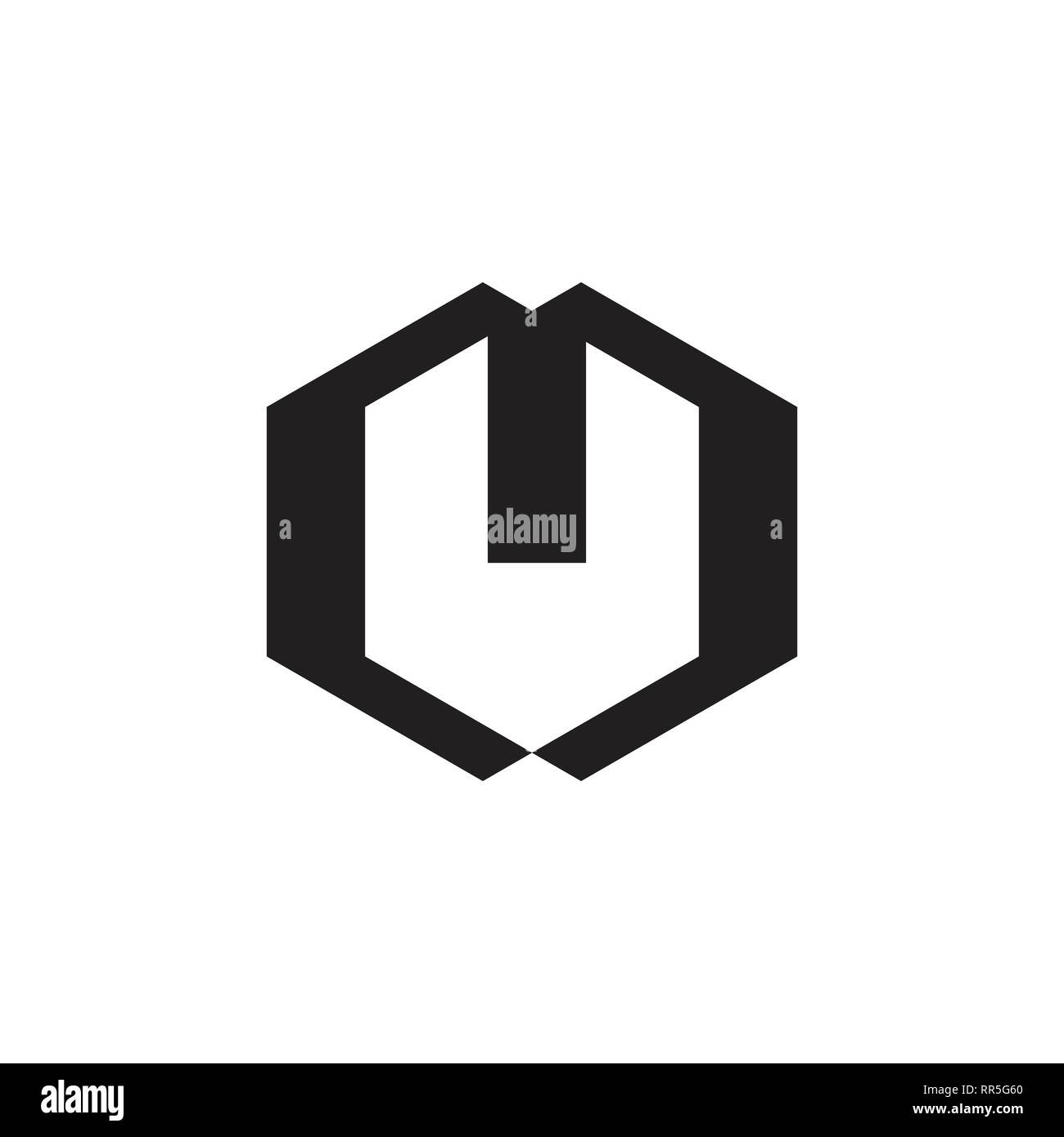 La lettera m esagonale logo geometrica Illustrazione Vettoriale