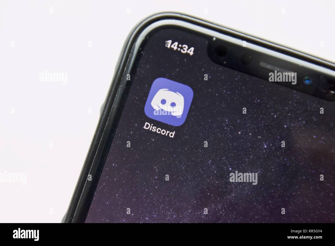 La discordia è una voce e chat di testo per i videogamer Foto Stock