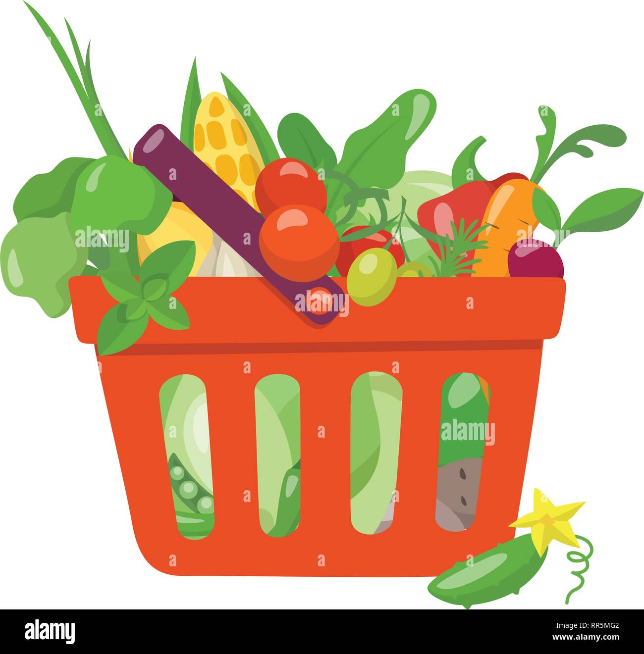 Illustrazione Vettoriale di shopping bag con il cibo. Illustrazione Vettoriale