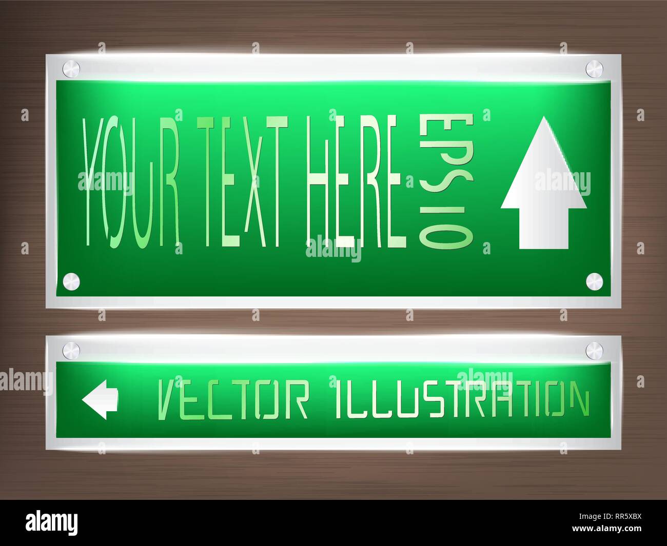 Etichetta di acrilico luce LED decorazione su etichetta. Illustrazione Vettoriale
