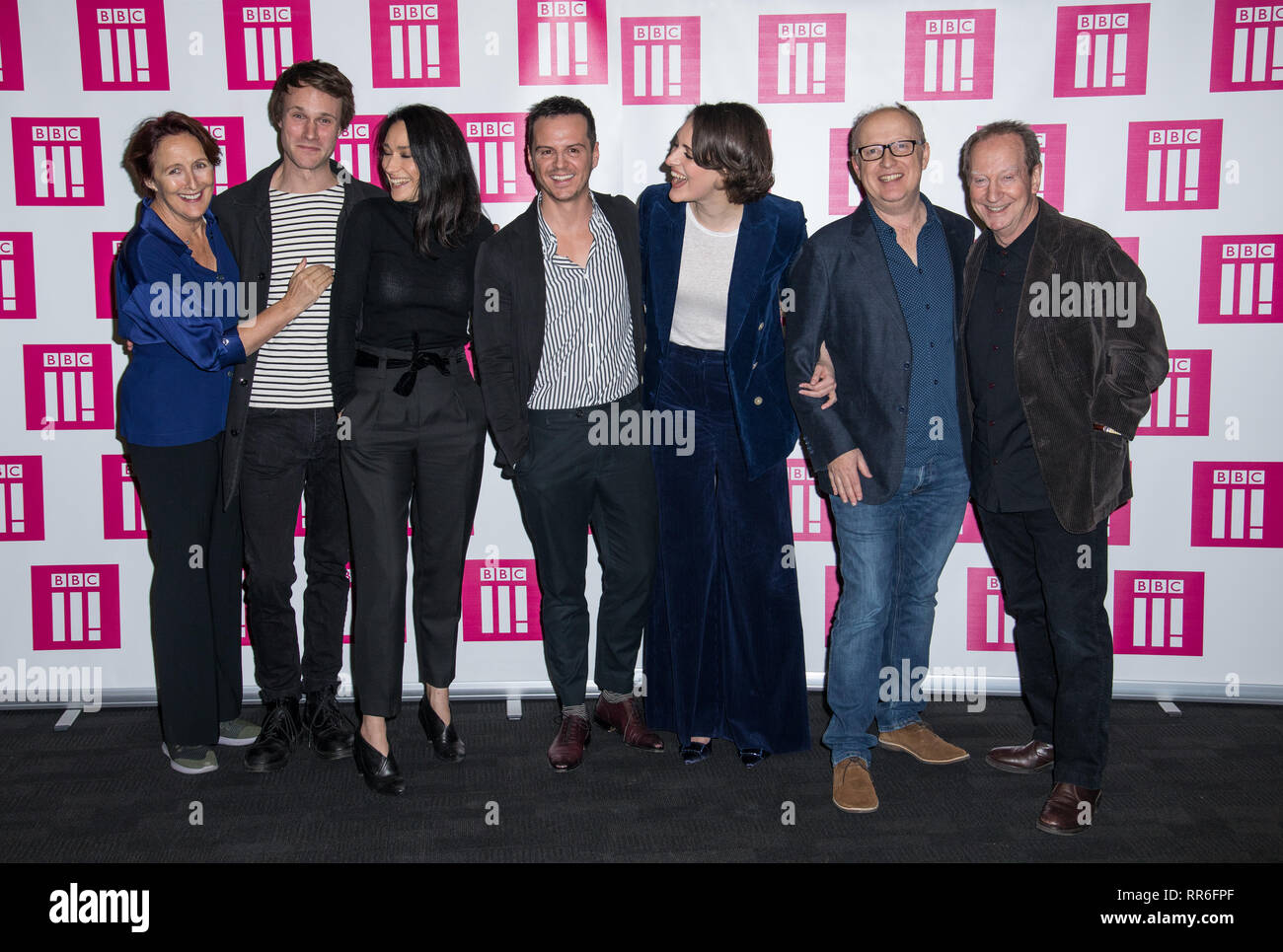 Cast e creater frequentare lo screening di anteprima per celebrare la seconda serie della BBC 3 commedia con: Fiona Shaw, Hugh Skinner, Sian Clifford, Andrew Scott, Harry Bradbeer, Bill Paterson dove: Londra, Regno Unito quando: 24 Gen 2019 Credit: Phil Lewis/WENN.com Foto Stock