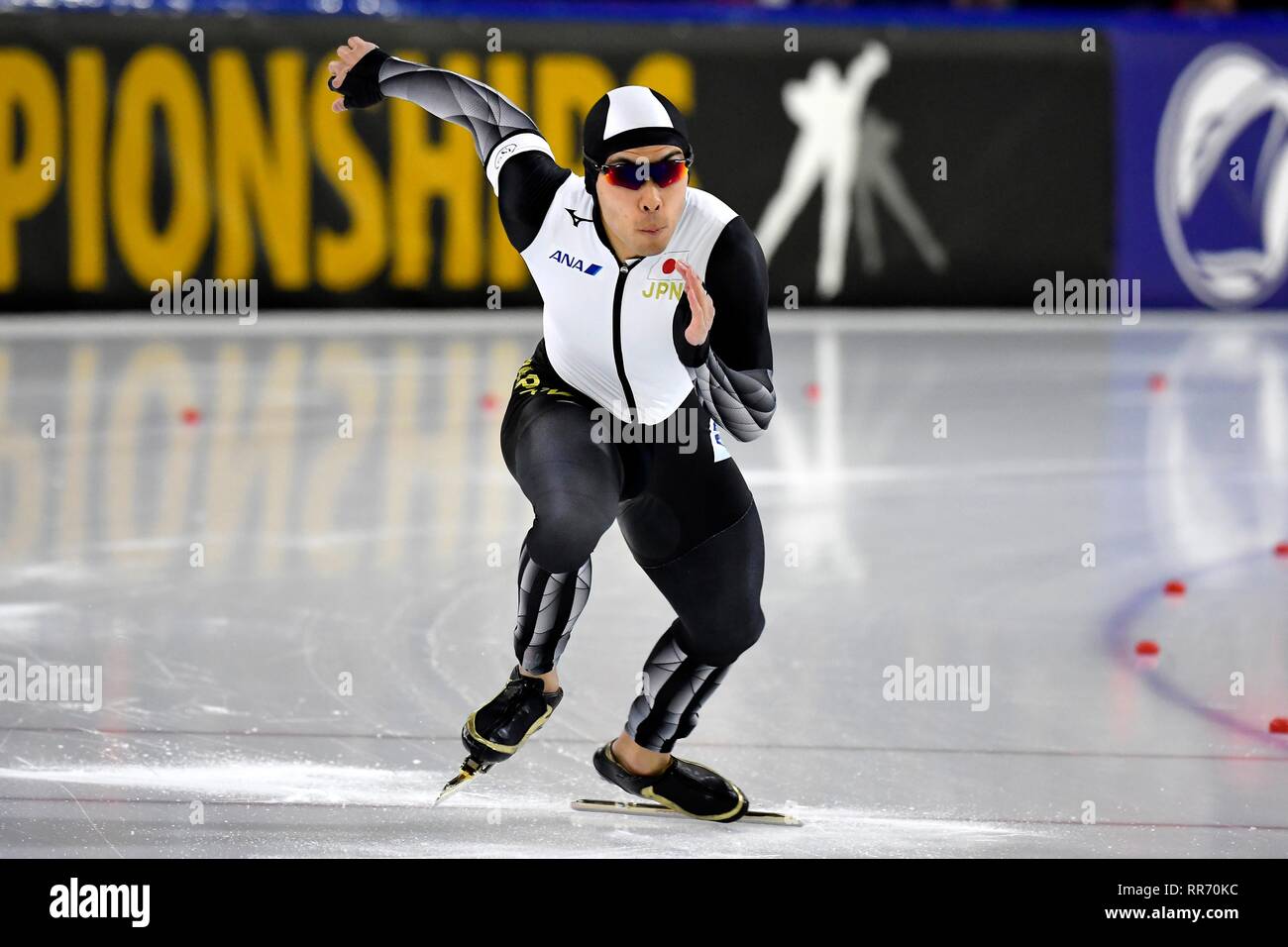 Speedskating: ISU Campionato Europeo Sprint su Febbraio 23, 2019 a Thialf Heerenveen Yuto Fujino JPN durante i primi 500 metri di credito: Sander Chamid/SCS/AFLO/Alamy Live News Foto Stock