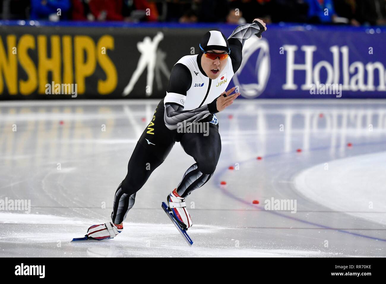 Speedskating: ISU Campionato Europeo Sprint su Febbraio 23, 2019 a Thialf Heerenveen Shinhama Tatsuya JPN durante i primi 500 metri di credito: Sander Chamid/SCS/AFLO/Alamy Live News Foto Stock