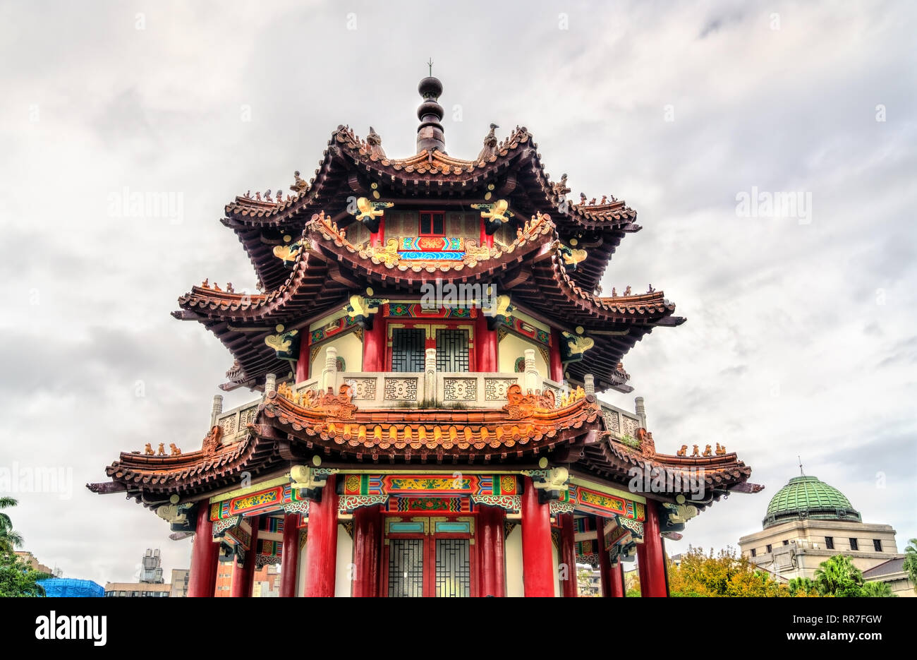 Padiglione presso il 228 Parco del Memoriale della Pace a Taipei, Taiwan Foto Stock