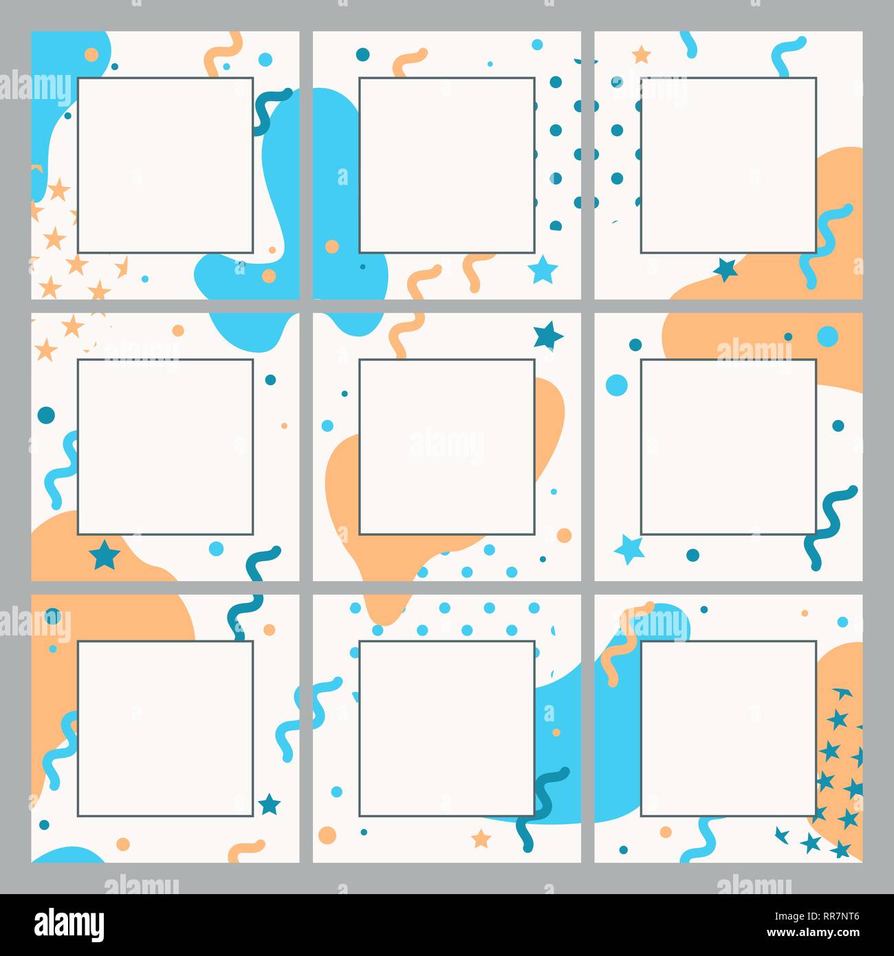 Vector infinite modello modificabile per le reti sociali. Design sfondi quadrati per i social media. Illustrazione Vettoriale