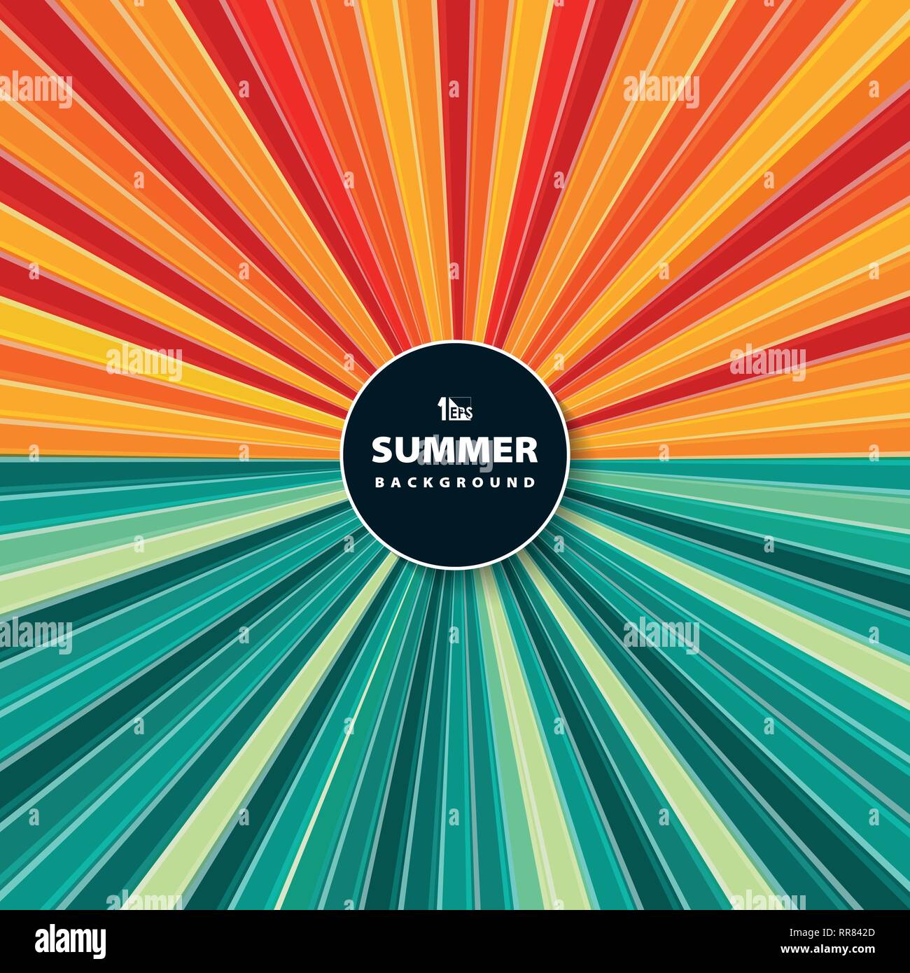 Abstract colorata esplosione solare del cerchio in estate tempo di sfondo. È possibile utilizzare per copiare testo spazio, annuncio, poster, web, d'arte e design di copertura. EPS vettoriali10 Illustrazione Vettoriale