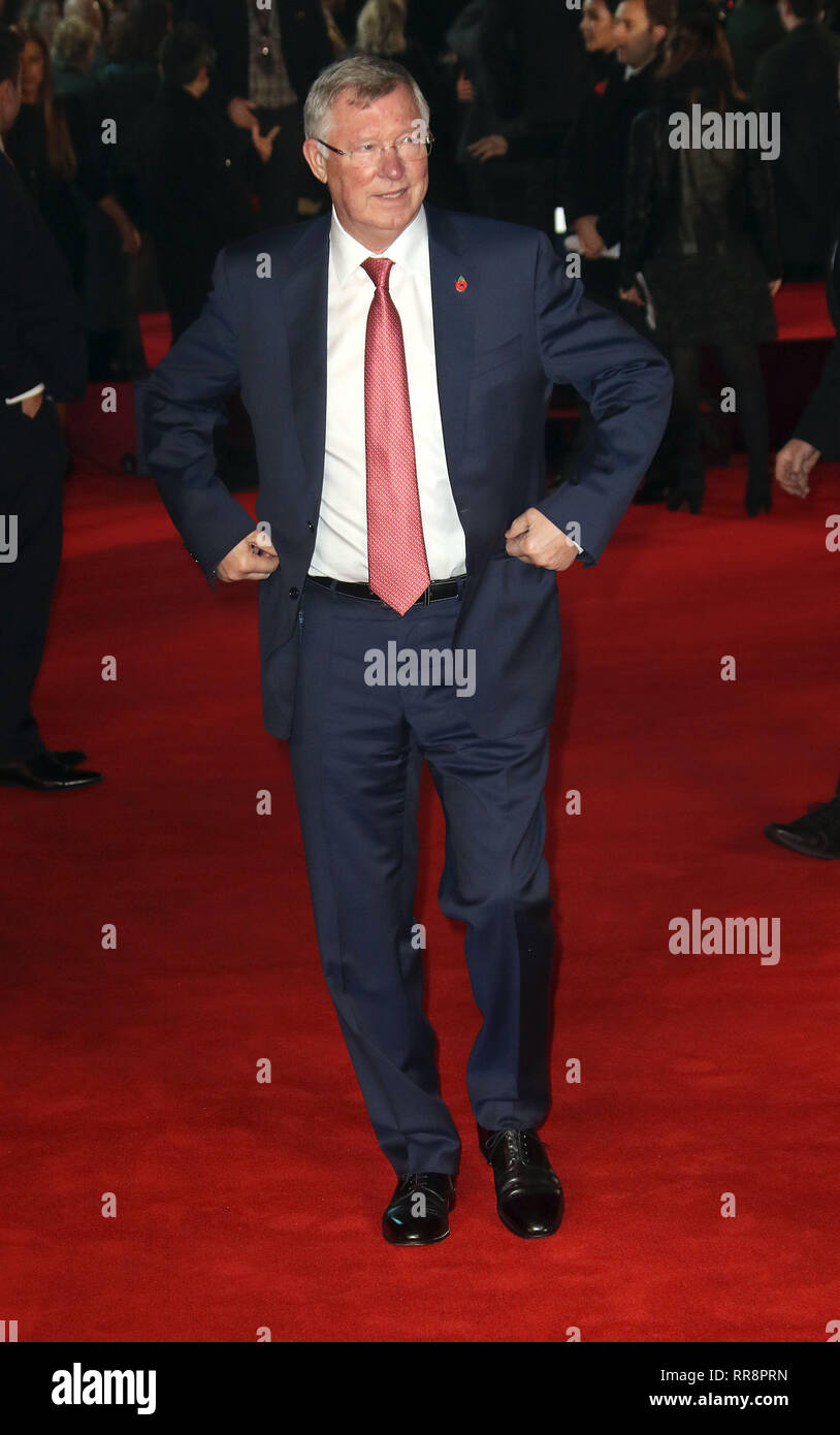 Nov 09, 2015 - Londra, Inghilterra, Regno Unito - la prima mondiale di "Ronaldo', Vue West End, Leicester Square - tappeto rosso arrivi la foto mostra il sir Alex Ferguson Foto Stock