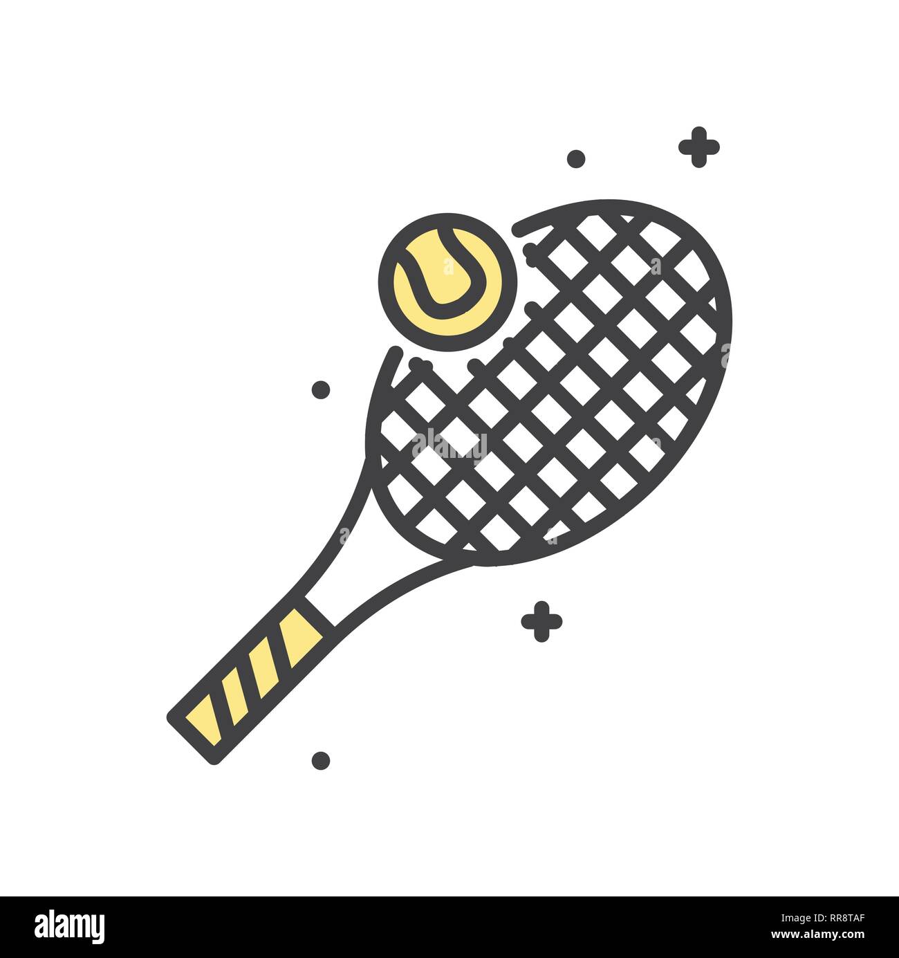 Linea Tennis Icona sullo sfondo bianco per grafica e web design, moderno  vettore semplice segno. Concetto di Internet. Il simbolo alla moda per il  design del sito web o del pulsante mobile