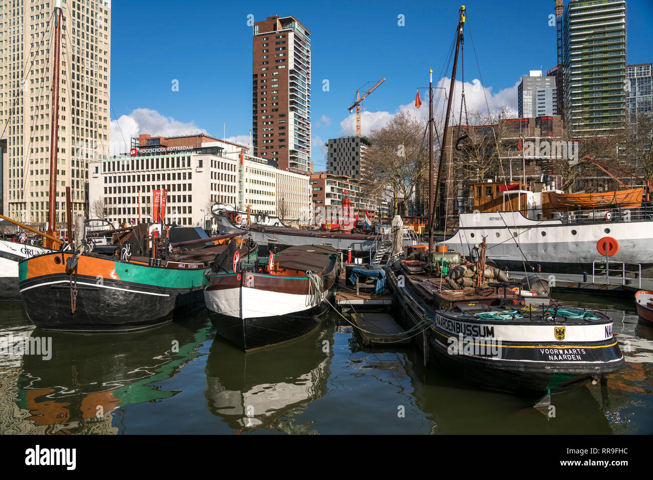 Historische Schiffe im Hafen des Maritiem Museum Rotterdam, Südholland, Niederlande | navi storiche Maritiem Museum nel porto di Rotterdam, Sud Foto Stock