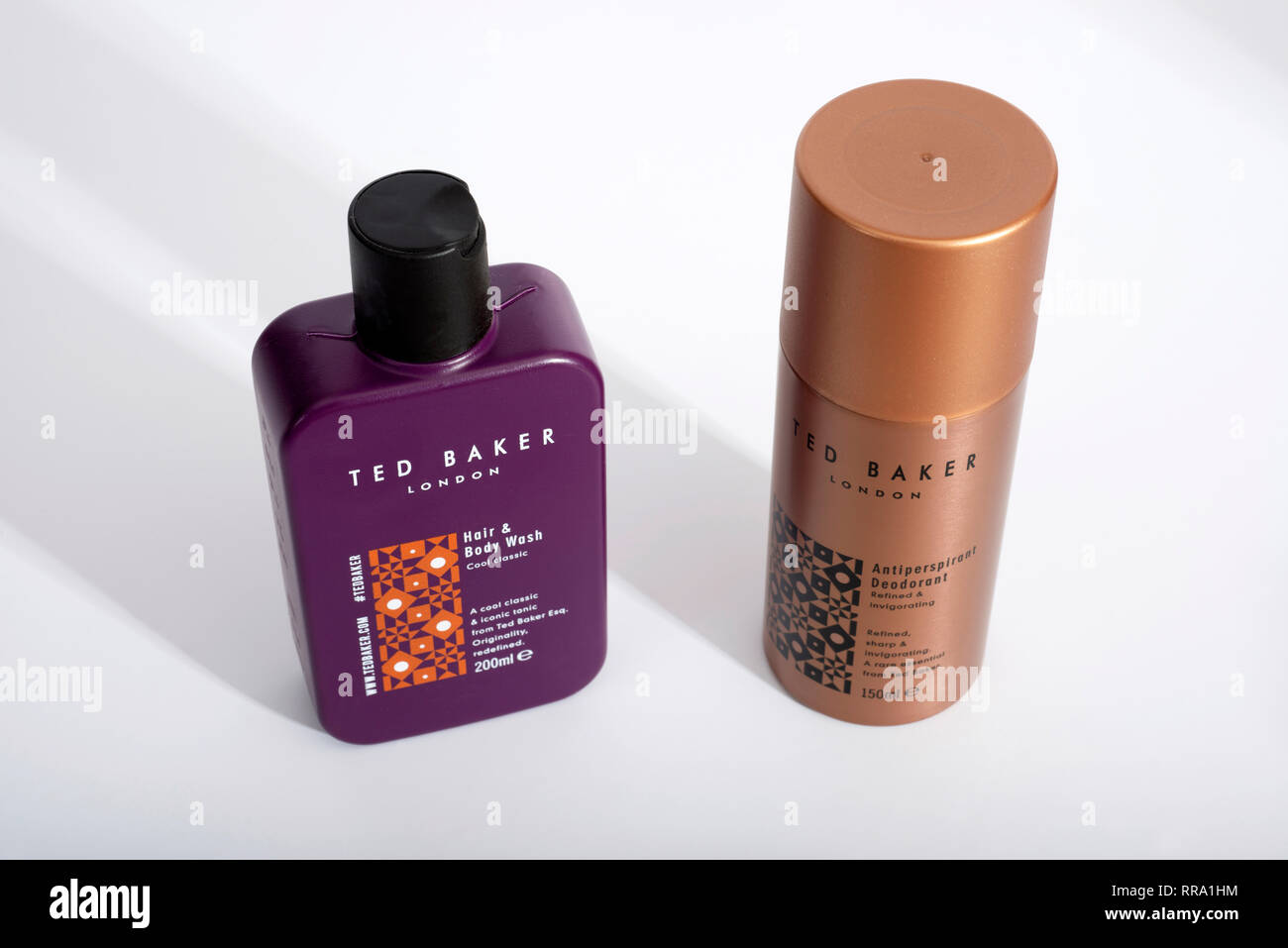 Ted Baker per i capelli e bagnoschiuma e deodorante Foto Stock