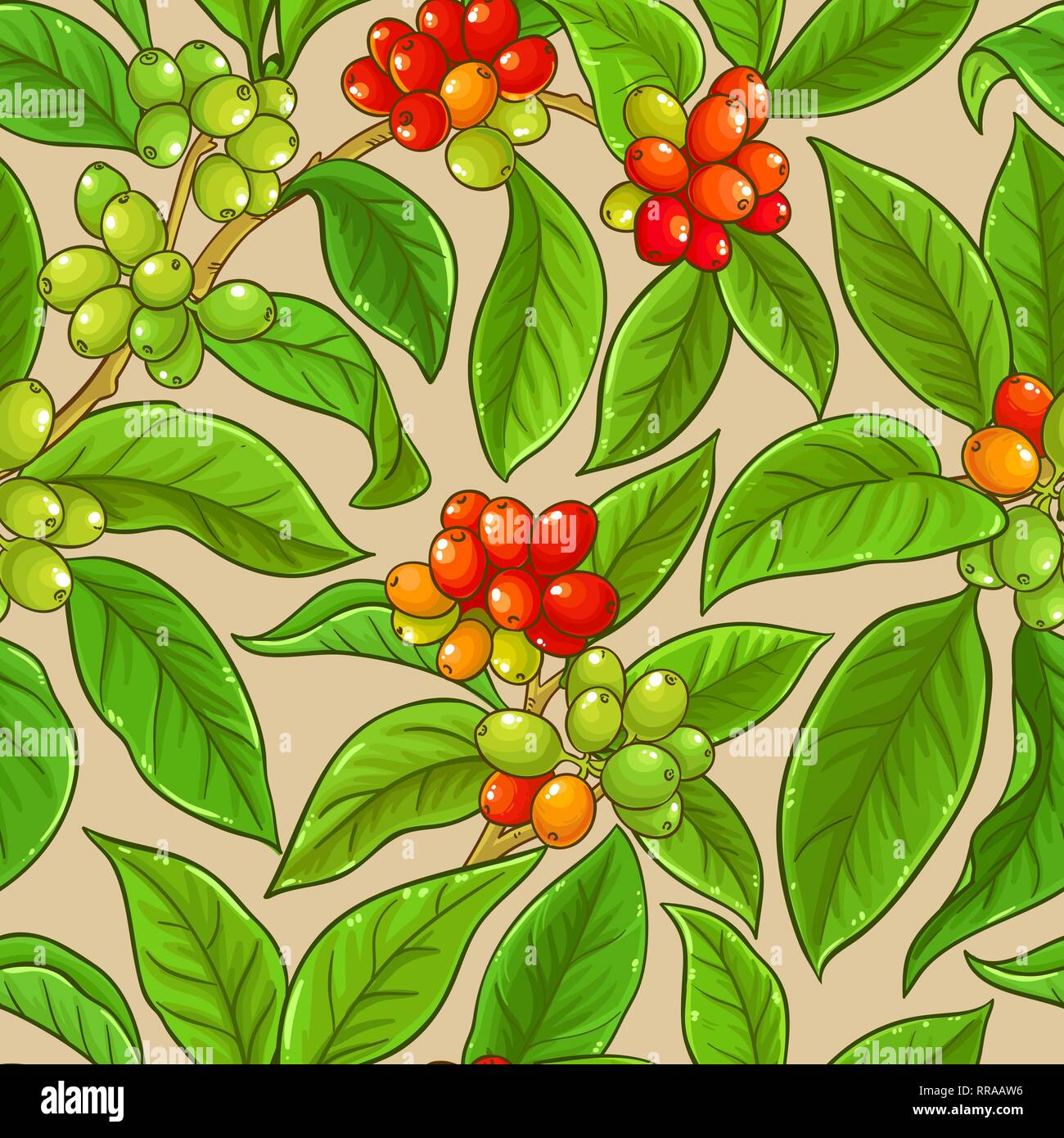 Vettore di caffè pattern sul colore di sfondo Illustrazione Vettoriale