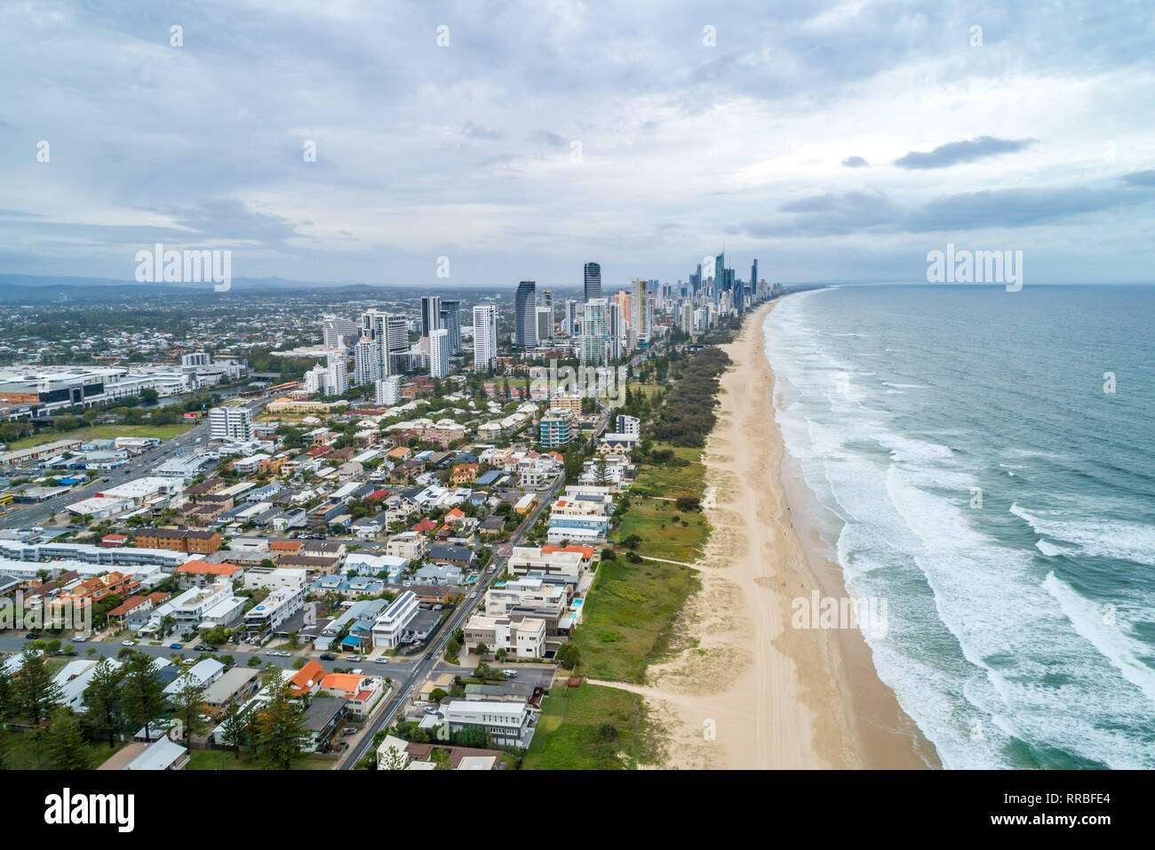 Ocean costa al Mermaid Beach in Gold Coast, Australia Foto Stock