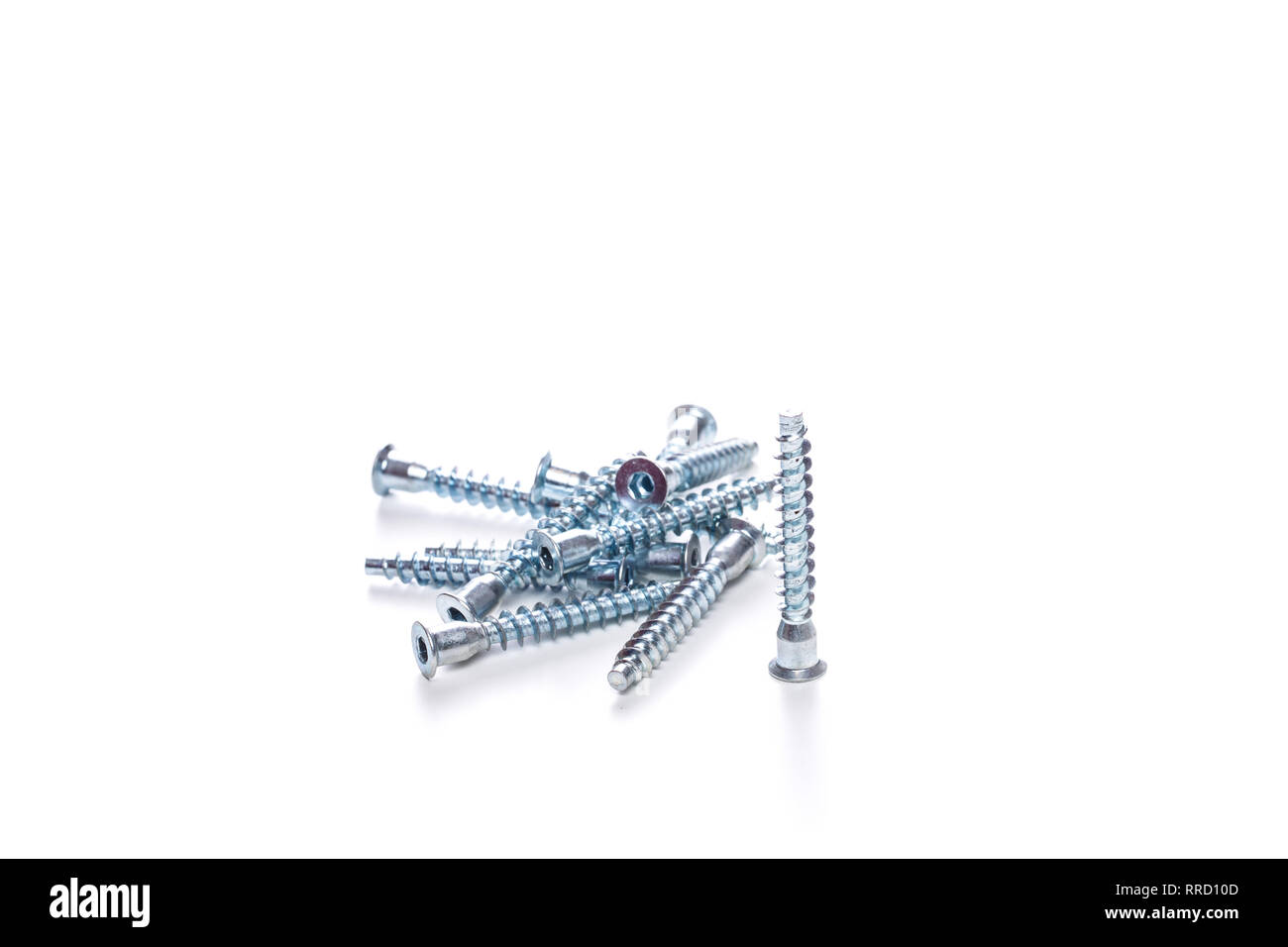 Viti pulite su sfondo bianco Foto Stock