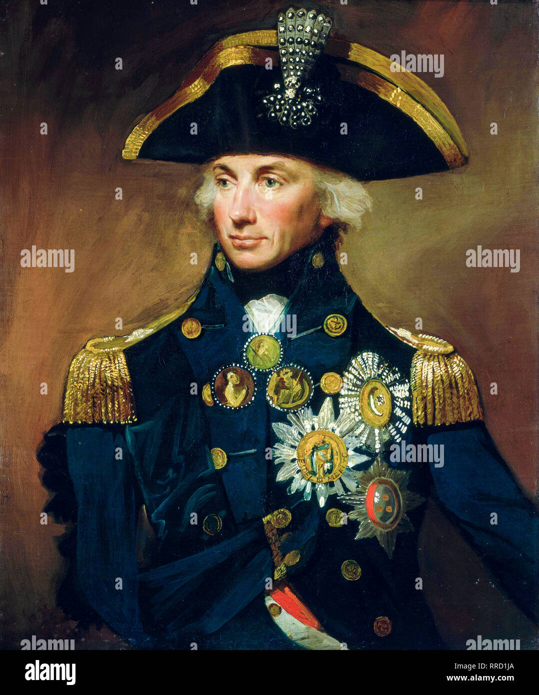 Vice Ammiraglio Sir Horatio Nelson, Lord Nelson, ritratto dipinto, 1799 Foto Stock