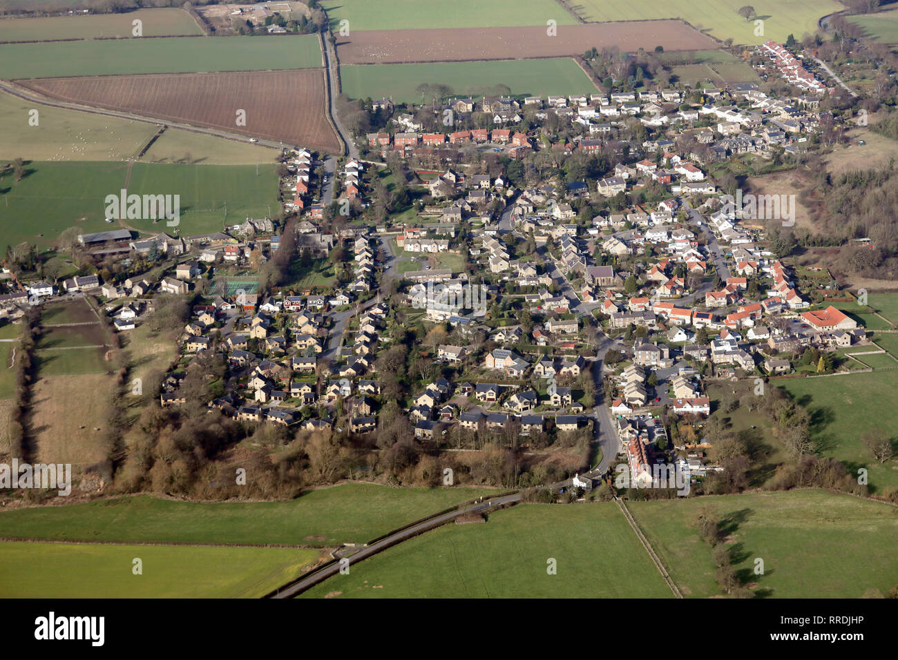 Vista aerea del villaggio di East Keswick vicino a Leeds, West Yorkshire Foto Stock