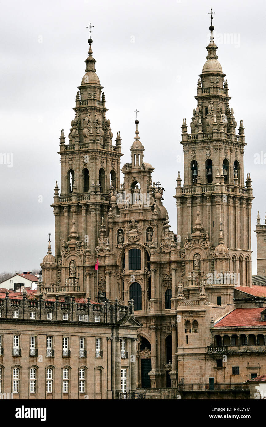 La Cattedrale di Santiago di Compostela Foto Stock