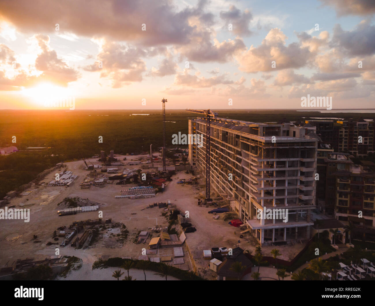 Un resort di grandi progetti di costruzione vicino a Cancun, Messico. Foto Stock