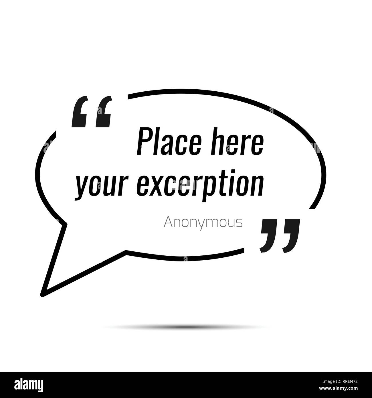 Vettore preventivo vuota la casella di testo. Elemento di design per excerption Illustrazione Vettoriale