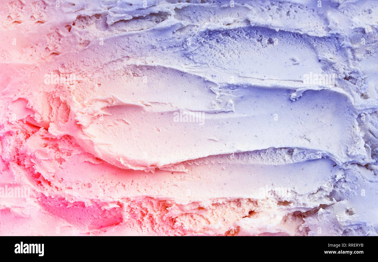 Vista superiore del gelato alla vaniglia texture tonico nel quartiere alla moda di bicromia Foto Stock