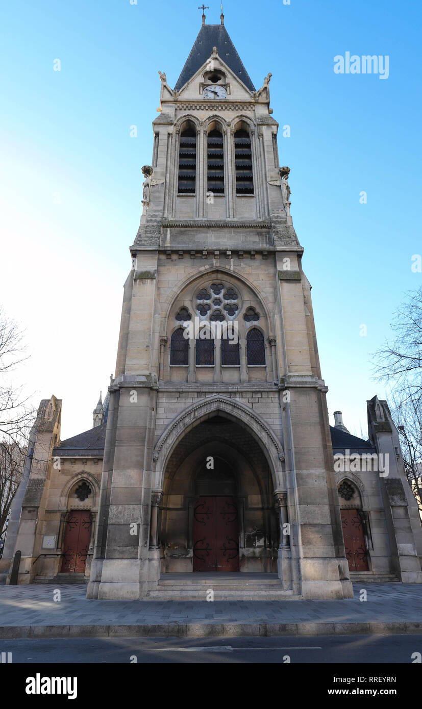 La Chiesa Saint-Denis de L Estree è un monumento nel comune di Saint-Denis , Ile-de-France. Foto Stock