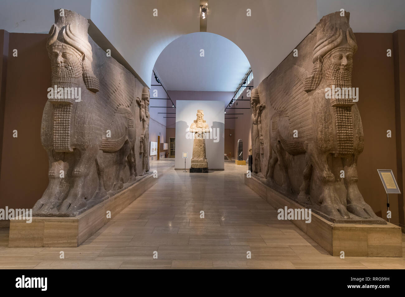Artefatti antichi nel Museo Nazionale dell'Iraq, Baghdad, Iraq, Medio Oriente Foto Stock
