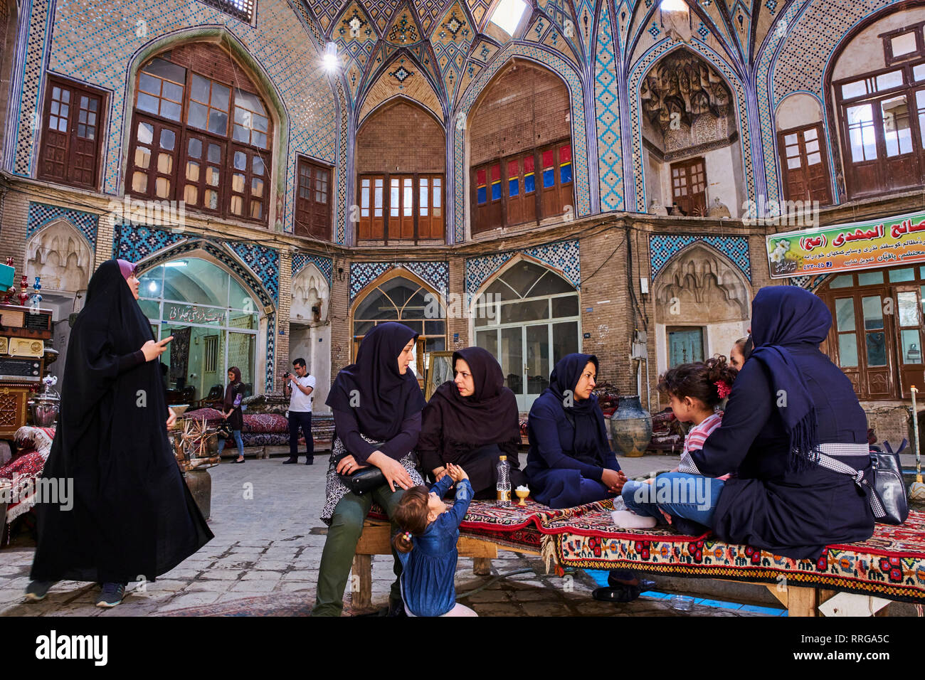 Il bazaar, Kashan Città, Provincia di Isfahan, Iran, Medio Oriente Foto Stock